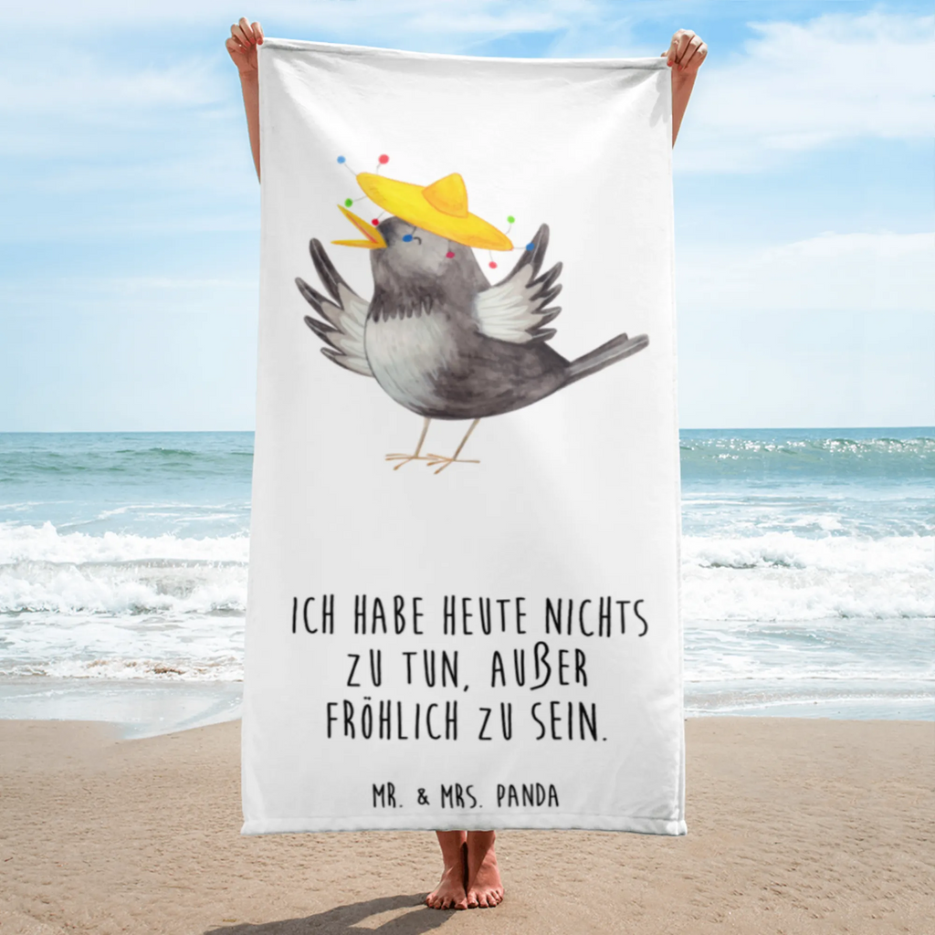 XL bath towel Crow sombrero XL bath towel, spa towel, large beach towel, oversized towel, luxury bath sheet, extra large swim towel, small animals, cute, funny, cute animal motives, hand drawn, small world, funny sayings, good mood, happy, gifts, gift ideas, special gifts, animal lover, card, Saying positive, Raven, Happiness Saying, Bird, Birds, Magpie, Be happy, Motivation