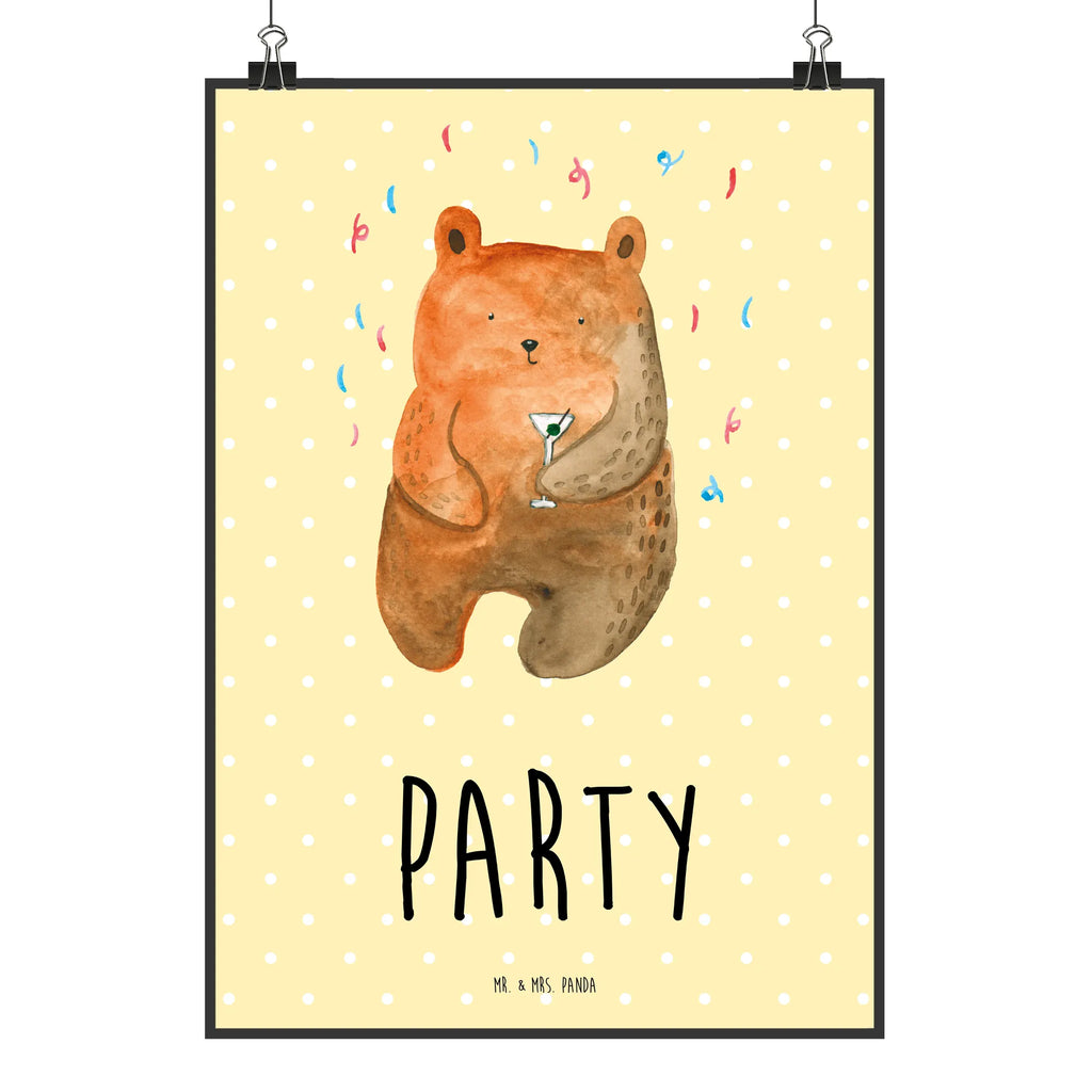 Poster bear party Handgemaltes Poster, Küchenposter, Wanddeko Bild, Poster, Bild, Posterdruck, Kinderposter, Raumdekoration, Wanddeko, Designposter, Wandposter, Wanddekoration, Mr. & Mrs. Panda Poster, Kunstdruck, Bär, Teddy, Teddybär, Lustig, Party, Geschenk, Geburtstagsgeschenk, Feiern, Geburtstag, Abfeiern, Mitbringsel, Gute Laune
