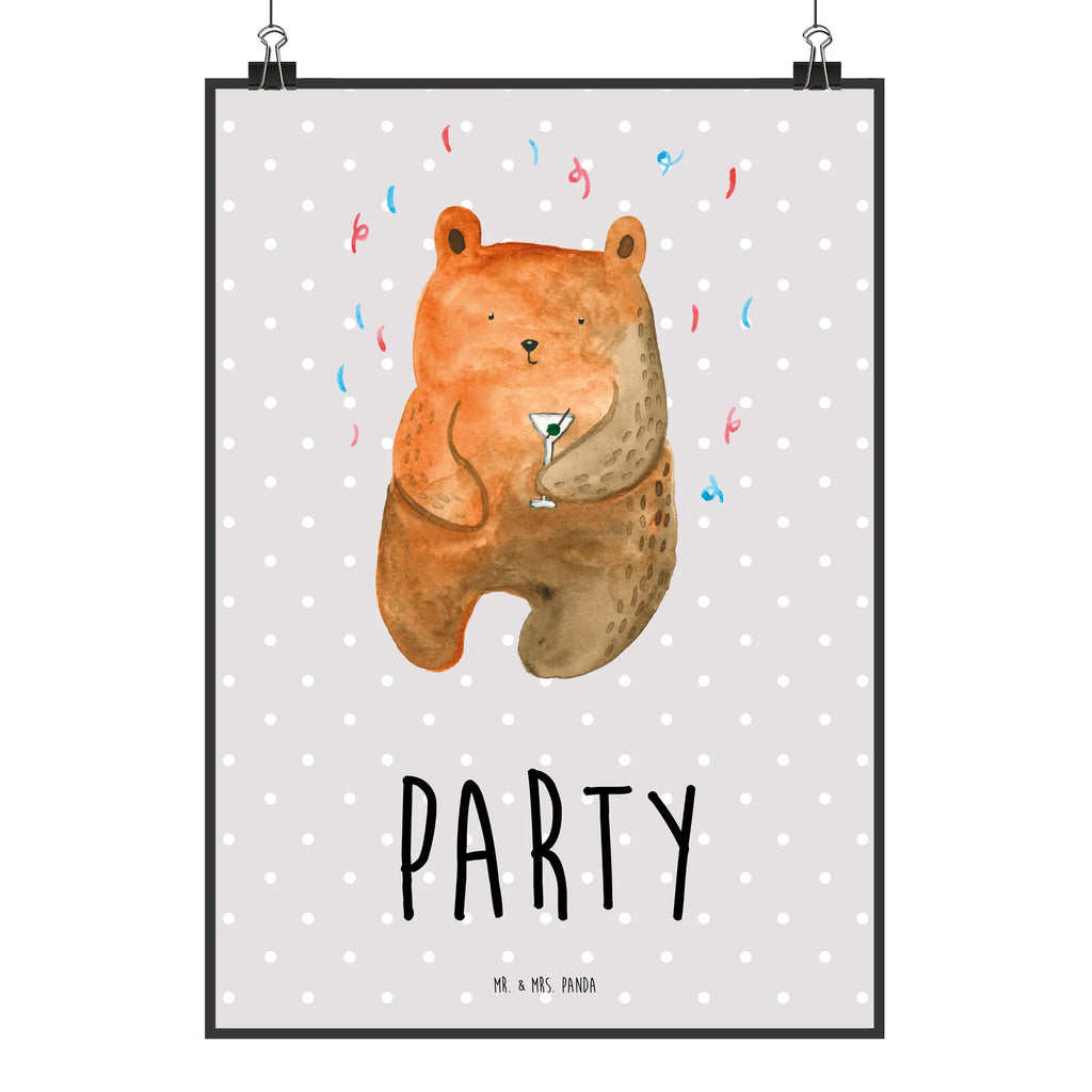 Poster bear party Handgemaltes Poster, Küchenposter, Wanddeko Bild, Poster, Bild, Posterdruck, Kinderposter, Raumdekoration, Wanddeko, Designposter, Wandposter, Wanddekoration, Mr. & Mrs. Panda Poster, Kunstdruck, Bär, Teddy, Teddybär, Lustig, Party, Geschenk, Geburtstagsgeschenk, Feiern, Geburtstag, Abfeiern, Mitbringsel, Gute Laune
