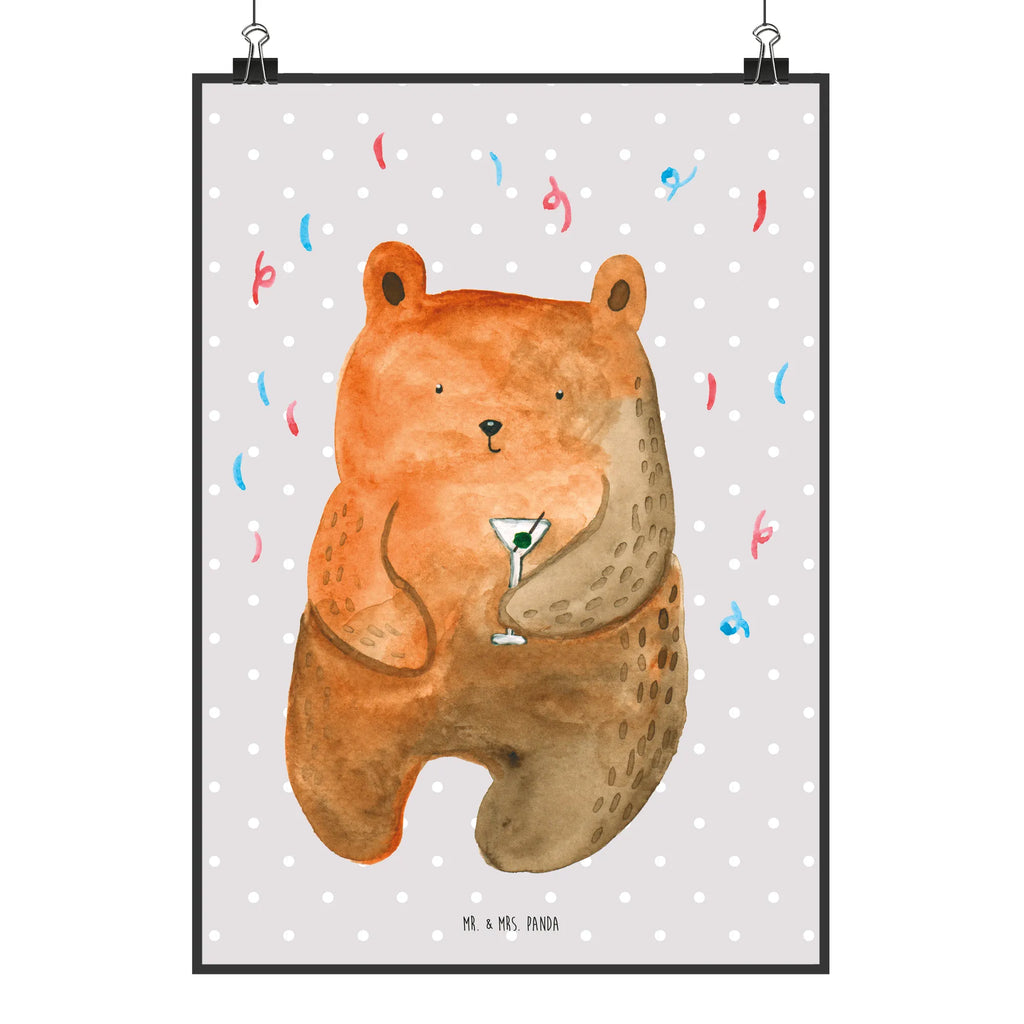 Poster bear party Handgemaltes Poster, Küchenposter, Wanddeko Bild, Poster, Bild, Posterdruck, Kinderposter, Raumdekoration, Wanddeko, Designposter, Wandposter, Wanddekoration, Mr. & Mrs. Panda Poster, Kunstdruck, Bär, Teddy, Teddybär, Lustig, Party, Geschenk, Geburtstagsgeschenk, Feiern, Geburtstag, Abfeiern, Mitbringsel, Gute Laune