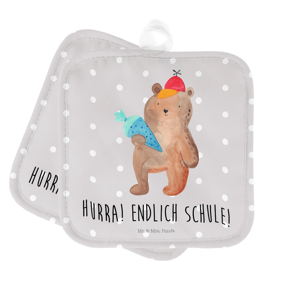 2-elementowy zestaw podkładek pod garnki Niedźwiedź Torebka szkolna Topflappen lustig, Topflappenset, Topflappen Set, Topfhandschuhe, Ofenhandschuh, Topflappen mit Spruch, Topfhandschuh, Topfuntersetzer, Topflappen 2er Set, Topflappen, Ofenhandschuhe, Schöne Topflappen, Bär, Teddy, Teddybär, Erster Schultag Geschenk, Schulanfang, Einschulung Geschenk, Grundschule, Schulbeginn, Bär Motiv, Schule Geschenk, Schultüte