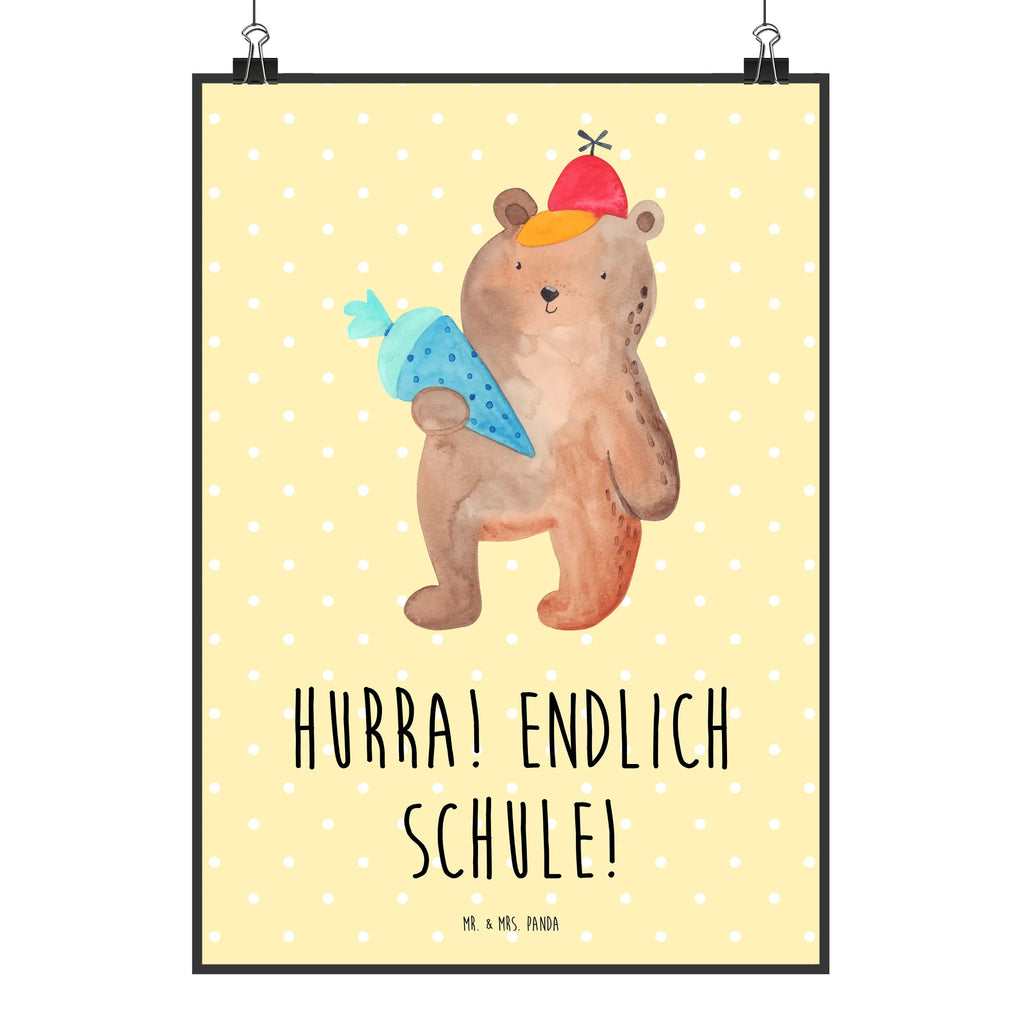 Plakat Niedźwiedź Torebka szkolna Bild für Wand, wanddruck, drucke, Mr. & Mrs. Panda Poster, Designposter, wanddeko, wandkunst, Plakat, Deko Bild, grafikposter, Kunstdruck, Wanddekoration, Posterdruck, kunstdruck poster, Wandbild, Wanddeko Bild, Bild, Wandposter, kunstposter, kunst für die wand, Poster, Wandschmuck, Teddybär, Bär, Teddy, Grundschule, Schulbeginn, Einschulung Geschenk, Schule Geschenk, Bär Motiv, Schultüte, Schulanfang, Erster Schultag Geschenk