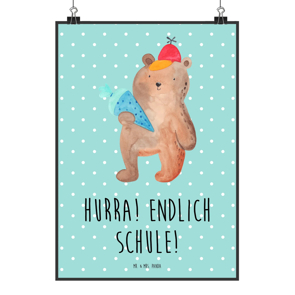 Plakat Niedźwiedź Torebka szkolna Bild für Wand, wanddruck, drucke, Mr. & Mrs. Panda Poster, Designposter, wanddeko, wandkunst, Plakat, Deko Bild, grafikposter, Kunstdruck, Wanddekoration, Posterdruck, kunstdruck poster, Wandbild, Wanddeko Bild, Bild, Wandposter, kunstposter, kunst für die wand, Poster, Wandschmuck, Teddybär, Bär, Teddy, Grundschule, Schulbeginn, Einschulung Geschenk, Schule Geschenk, Bär Motiv, Schultüte, Schulanfang, Erster Schultag Geschenk