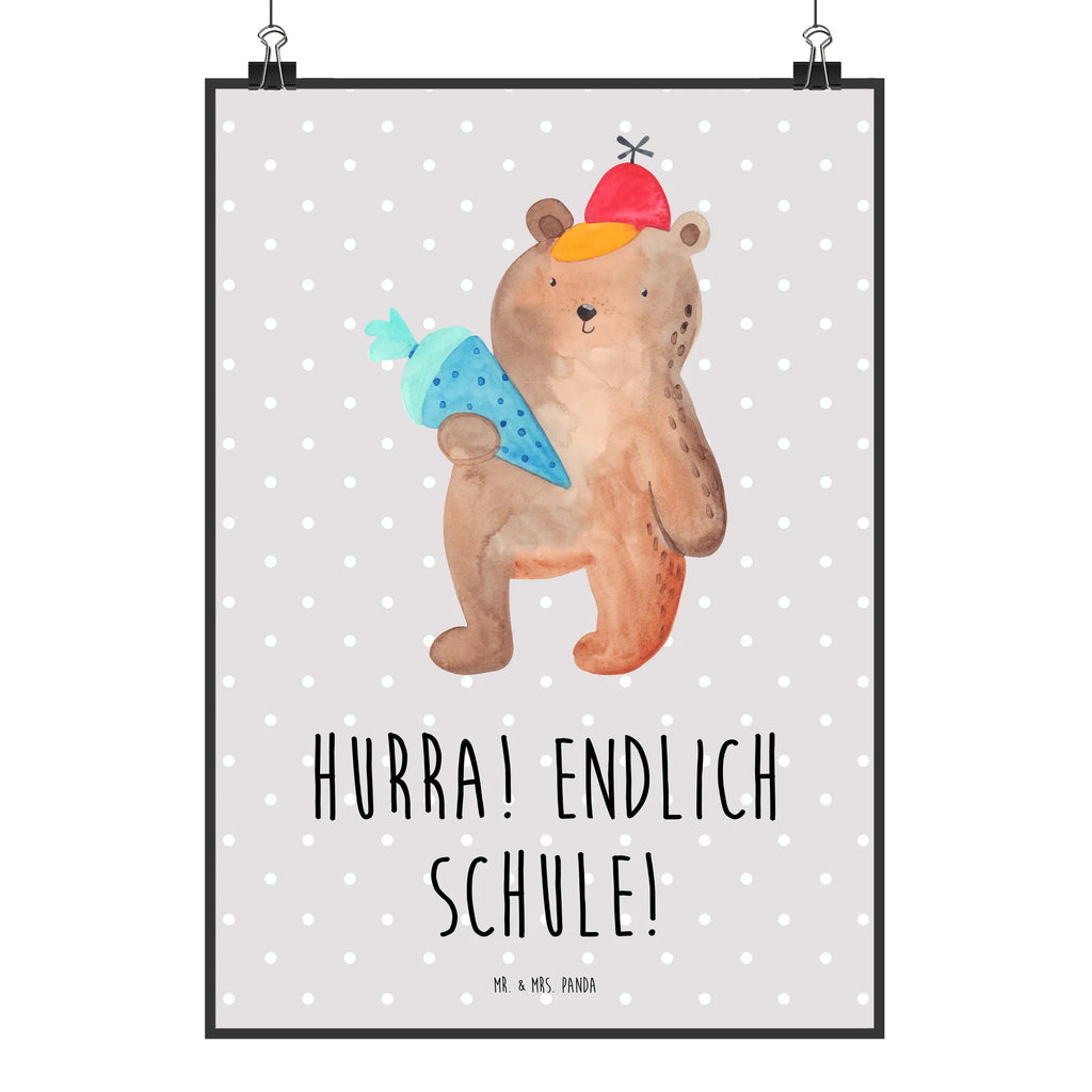 Plakat Niedźwiedź Torebka szkolna Bild für Wand, wanddruck, drucke, Mr. & Mrs. Panda Poster, Designposter, wanddeko, wandkunst, Plakat, Deko Bild, grafikposter, Kunstdruck, Wanddekoration, Posterdruck, kunstdruck poster, Wandbild, Wanddeko Bild, Bild, Wandposter, kunstposter, kunst für die wand, Poster, Wandschmuck, Teddybär, Bär, Teddy, Grundschule, Schulbeginn, Einschulung Geschenk, Schule Geschenk, Bär Motiv, Schultüte, Schulanfang, Erster Schultag Geschenk