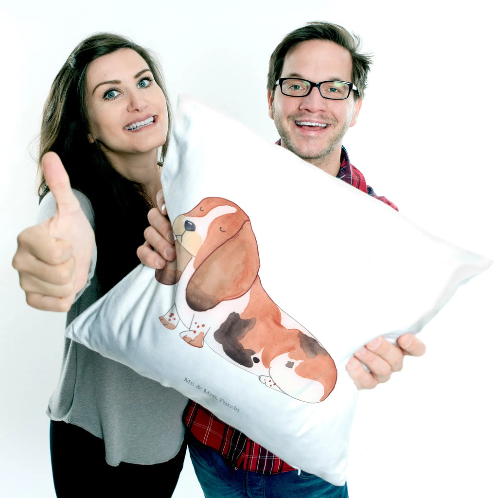 Cushion Dog Basset Hound fluffy, settee, 40 x 40, pillows, Pillow, pillow case, soft, bedroom, cushion, bed, 40x40, couch, sofa, pad, dog, mutt, hound, woof, dog mama, dog breed, love dogs, love for dogs, dog decorative items, bag with dog print, funny gifts for dog owners, what do you give a dog lover, Christmas gifts for dogs, gifts for dogs, dog sayings, Dog, basset, basset hound, childless, dog love