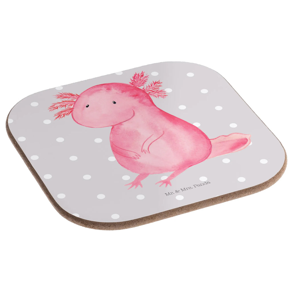 Square coaster axolotl zero breakfast, party, gifts, presents, Coasters, glass coasters, gift, Axolotl, Axelotl, marine animals, Mexican walking fish, salamander, contented, love, happy, worldly wisdom, girlfriend, Axolot, cheerful, lifestyle, wisdom