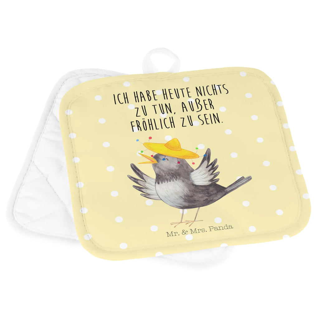 2er Set Topflappen  Rabe Sombrero Topflappen 2er Set, Topflappen, Topflappen Set, topfhalter, Topfuntersetzer, Topflappenset, 2er Set Topflappen, Topfhandschuhe, Tiermotive, Gute Laune, Lustige Sprüche, Tiere, Elster, Vogel, Froh, Vögel, Fröhlich sein, Glück Spruch, Motivation, Spruch Positiv, glücklich sein, Rabe