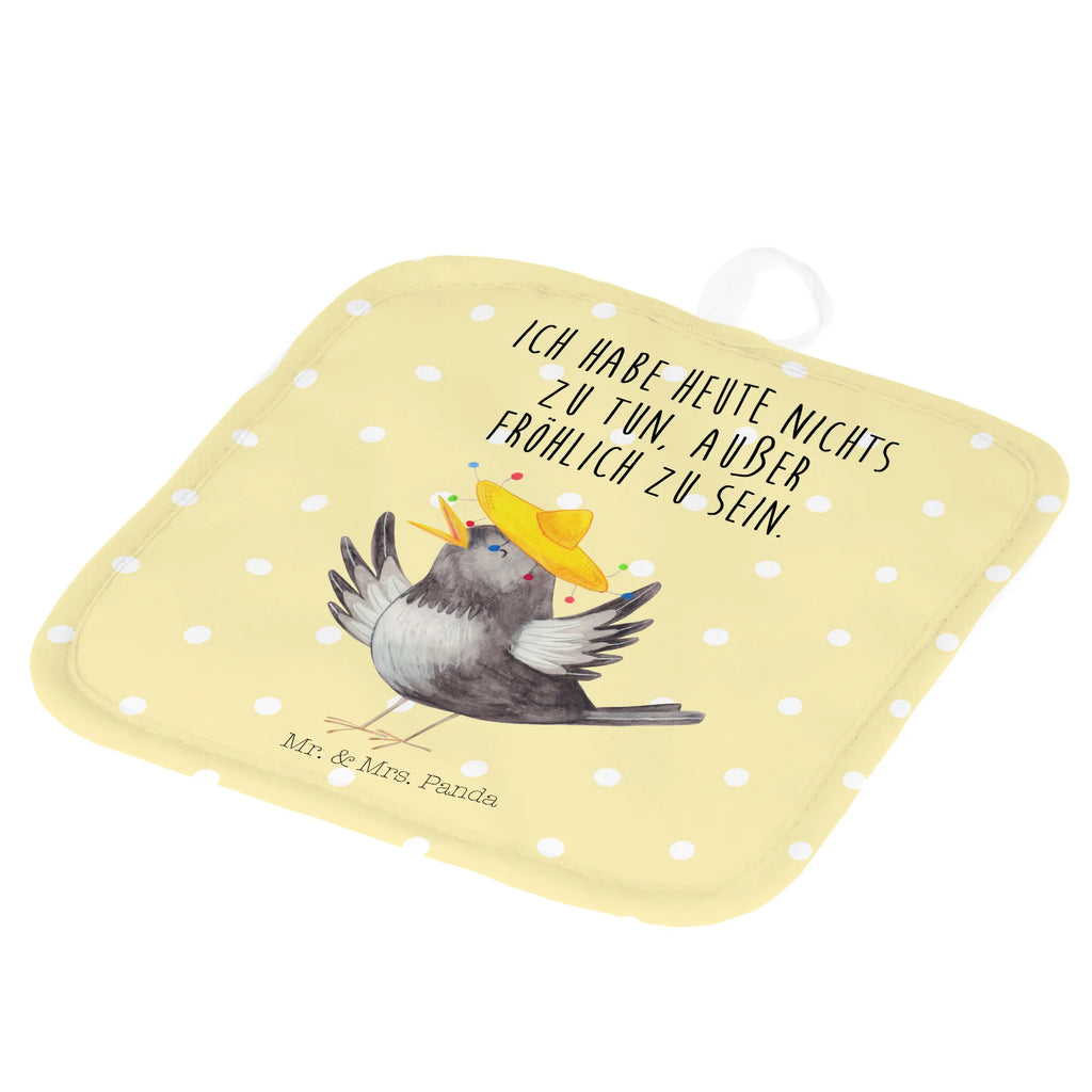 2er Set Topflappen  Rabe Sombrero Topflappen 2er Set, Topflappen, Topflappen Set, topfhalter, Topfuntersetzer, Topflappenset, 2er Set Topflappen, Topfhandschuhe, Tiermotive, Gute Laune, Lustige Sprüche, Tiere, Elster, Vogel, Froh, Vögel, Fröhlich sein, Glück Spruch, Motivation, Spruch Positiv, glücklich sein, Rabe