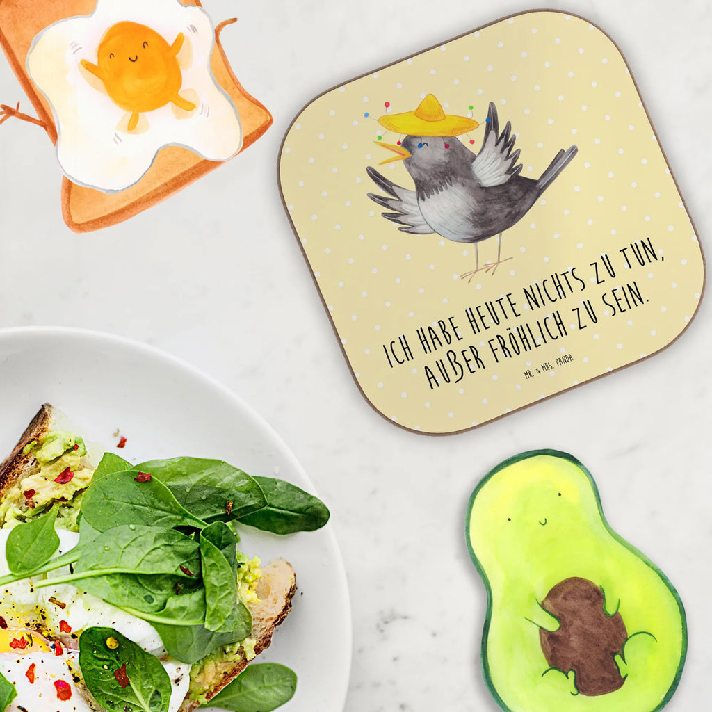 Square coaster Crow sombrero Untersetzer Holz, Getränkeuntersetzer, Untersetzer für Gläser, Glasuntersetzer, Holzuntersetzer, Tassen Untersetzer, Untersetzer Design, Untersetzer, Untersetzer Gläser, Bierdeckel, Korkuntersetzer, Untersetzer aus Holz, Tiermotive, Gute Laune, lustige Sprüche, Tiere, froh, Motivation, Elster, glücklich sein, Rabe, Spruch positiv, Vögel, Vogel, Glück Spruch, fröhlich sein