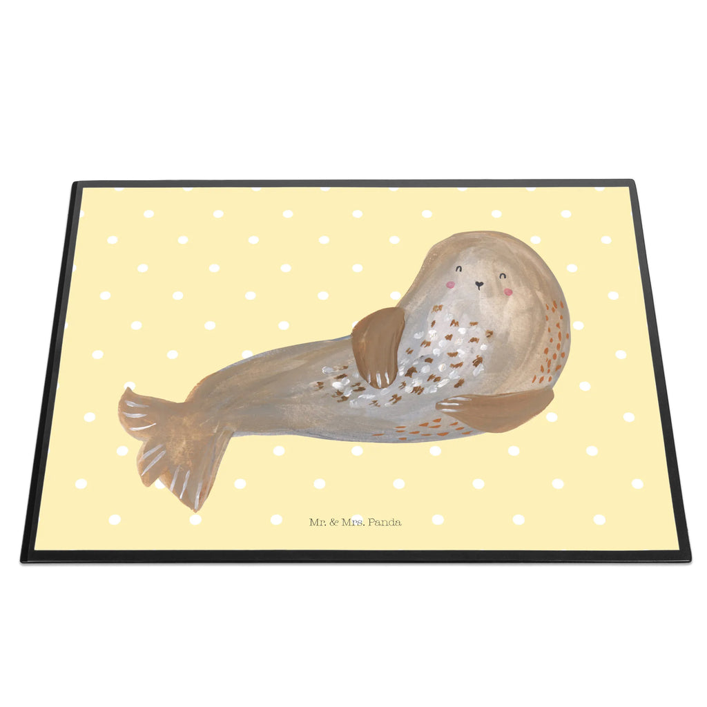 Schreibtischunterlage Robbe lachend Büroartikel, Schreibwaren, Schreibunterlage, Schreibtischunterlage Groß, Schreibtisch Unterlagen, Bürobedarf, Schreibtischauflage, Tiermotive, Gute Laune, lustige Sprüche, Tiere, Strand, Meerestier, Robbe, Nordsee, Ostsee, Seehund, Robben