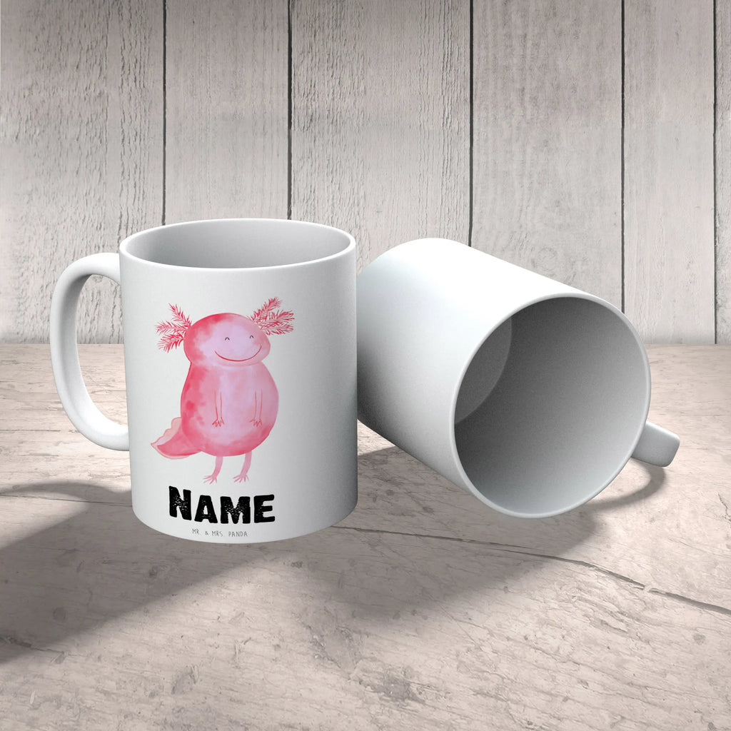 Personalised cup axolotl Happy Axolotl, Axelotl, marine animals, Mexican walking fish, salamander, axolot, amphibian, good mood, axolotl, motivation, tail