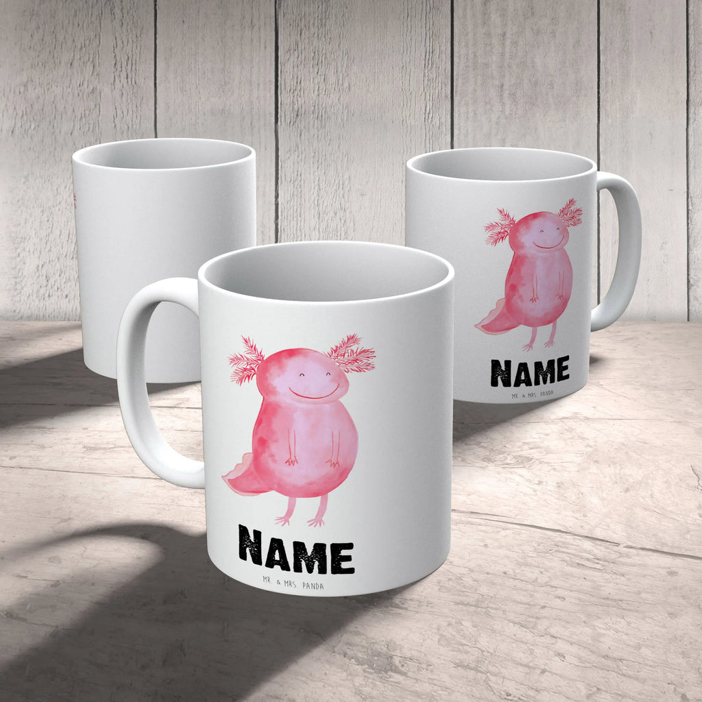 Personalised cup axolotl Happy Axolotl, Axelotl, marine animals, Mexican walking fish, salamander, axolot, amphibian, good mood, axolotl, motivation, tail