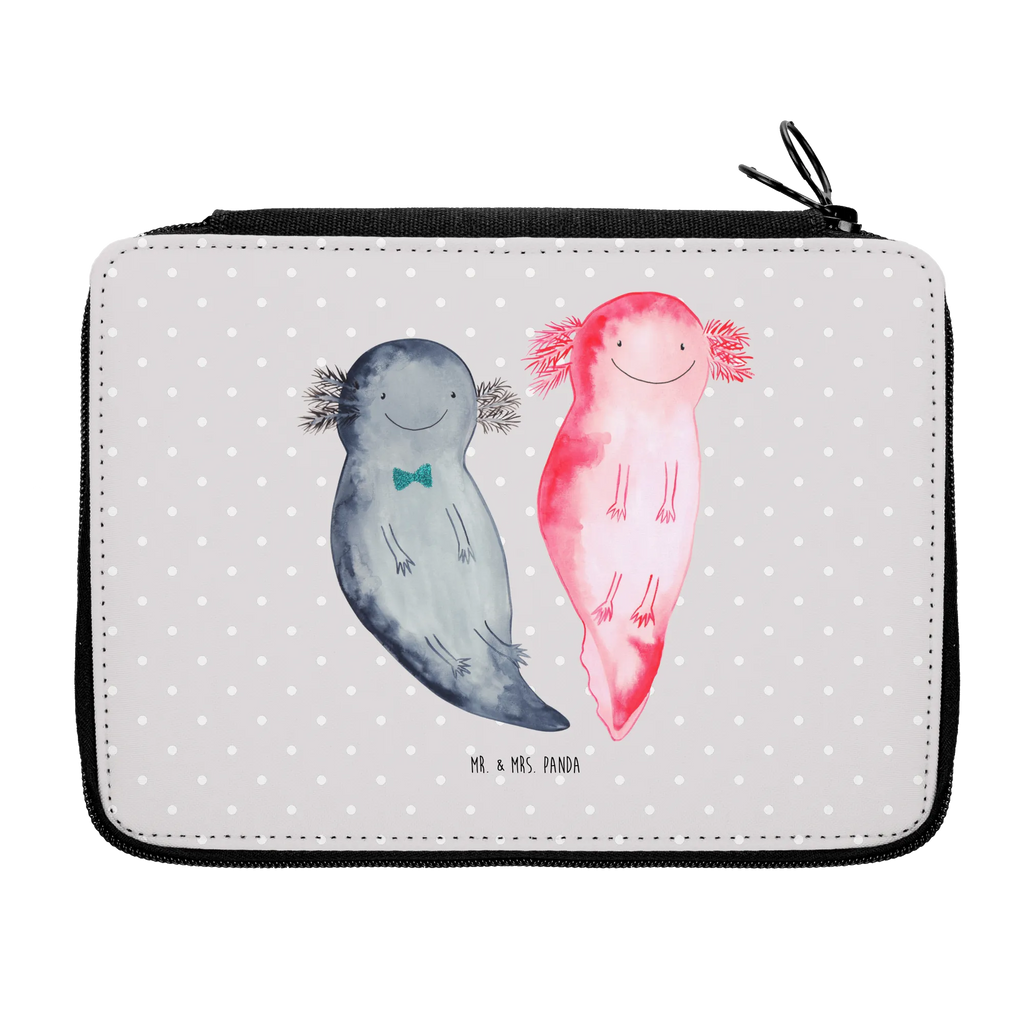 Leather folder axolotl Girlfriend pencil case, pupil, child, school, motif, gift, enrolment, primary school, pen roll, pencil bag, Axolotl, Axelotl, marine animals, Mexican walking fish, salamander, tail, friend, great love, proof of love, amphibian, husband, axolotl, anniversary, love, valentine's day, fiancé, axolot