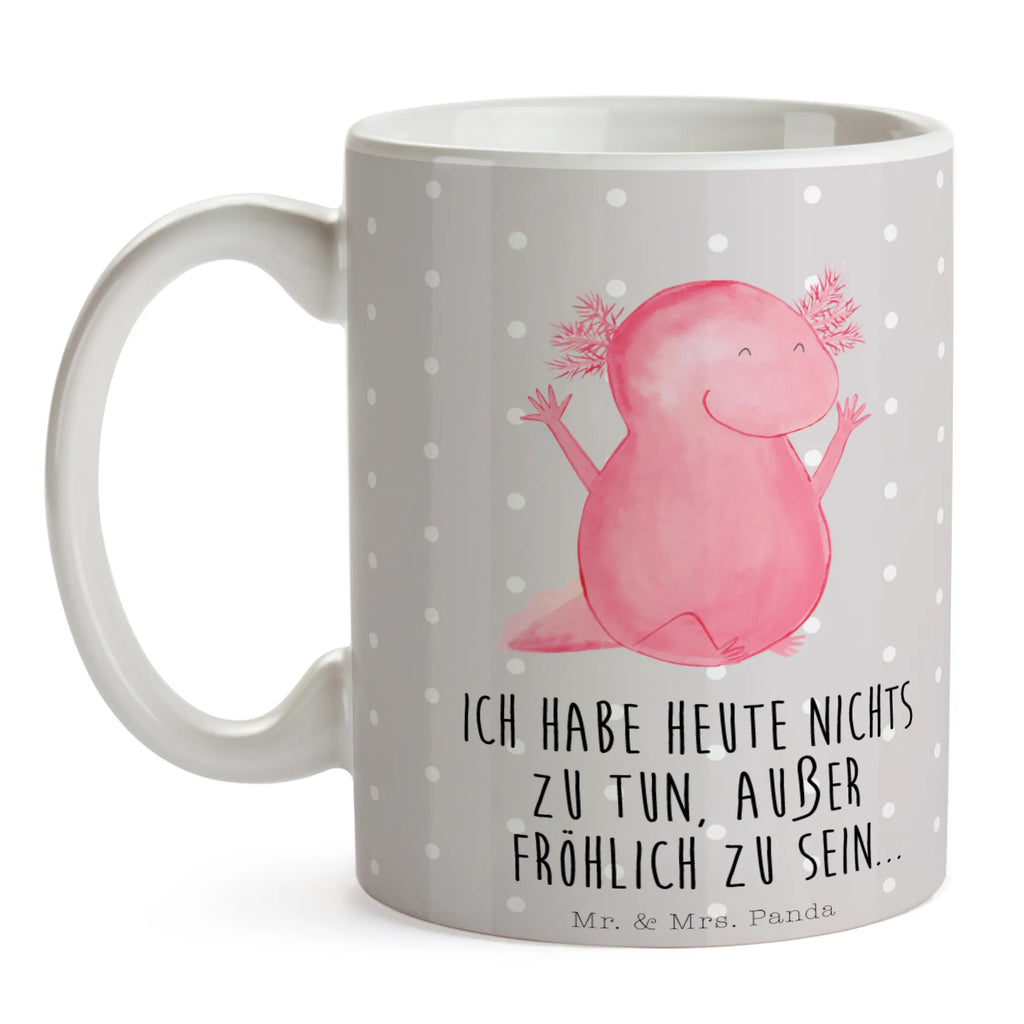 Kubek Axolotl Hurra Kaffeetasse, Tasse, Porzellantasse, Bürotasse, Tasse mit Zitaten, Geschenktasse, Tasse mit Motiven, Teetasse, Keramiktasse, Axolotl, Molch, Lurche, Axolot, Motivation, fröhlich, Spaß, Freude, Zufriedenheit, Schwanzlurch, Lurch