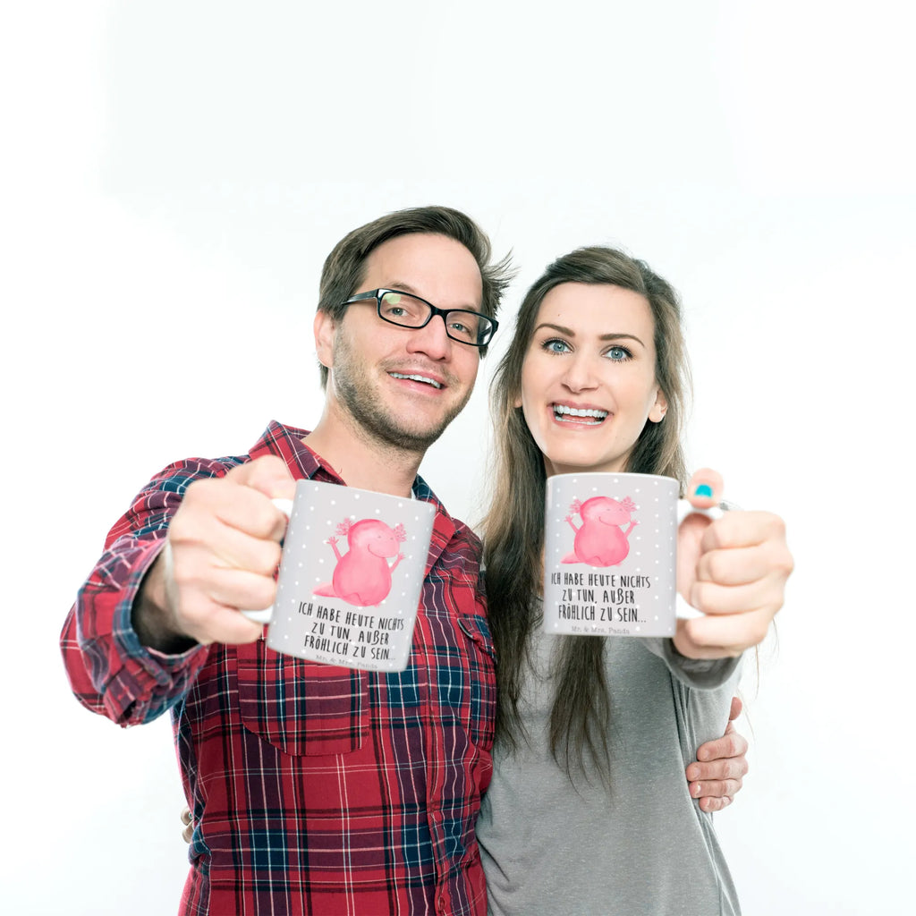 Kubek Axolotl Hurra Kaffeetasse, Tasse, Porzellantasse, Bürotasse, Tasse mit Zitaten, Geschenktasse, Tasse mit Motiven, Teetasse, Keramiktasse, Axolotl, Molch, Lurche, Axolot, Motivation, fröhlich, Spaß, Freude, Zufriedenheit, Schwanzlurch, Lurch