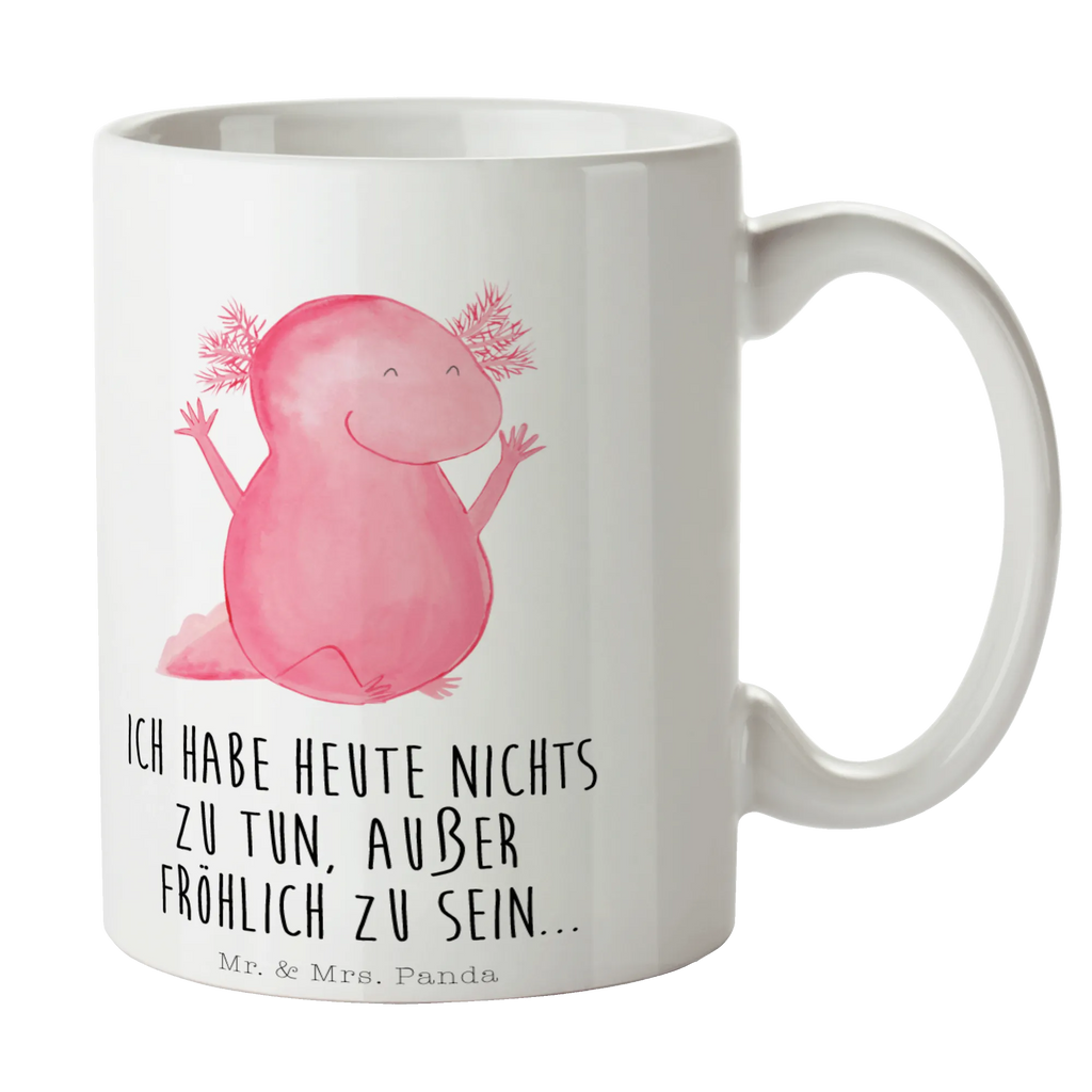 Kubek Axolotl Hurra Kaffeetasse, Tasse, Porzellantasse, Bürotasse, Tasse mit Zitaten, Geschenktasse, Tasse mit Motiven, Teetasse, Keramiktasse, Axolotl, Molch, Lurche, Axolot, Motivation, fröhlich, Spaß, Freude, Zufriedenheit, Schwanzlurch, Lurch