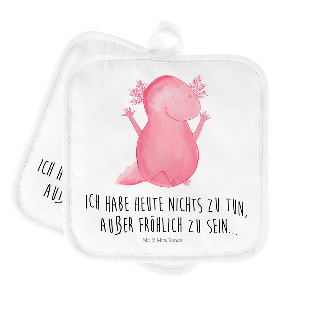 2-elementowy zestaw podkładek pod garnki Axolotl Hurra Ofenhandschuh, Topflappen, Topflappen Set, Topflappen lustig, Topflappen 2er Set, Topflappen mit Spruch, Topfuntersetzer, Schöne Topflappen, Topflappenset, Topfhandschuhe, Topfhandschuh, Ofenhandschuhe, Axolotl, Molch, Axolot, Spaß, Lurch, Schwanzlurch, Lurche, Motivation, Zufriedenheit, Freude, fröhlich