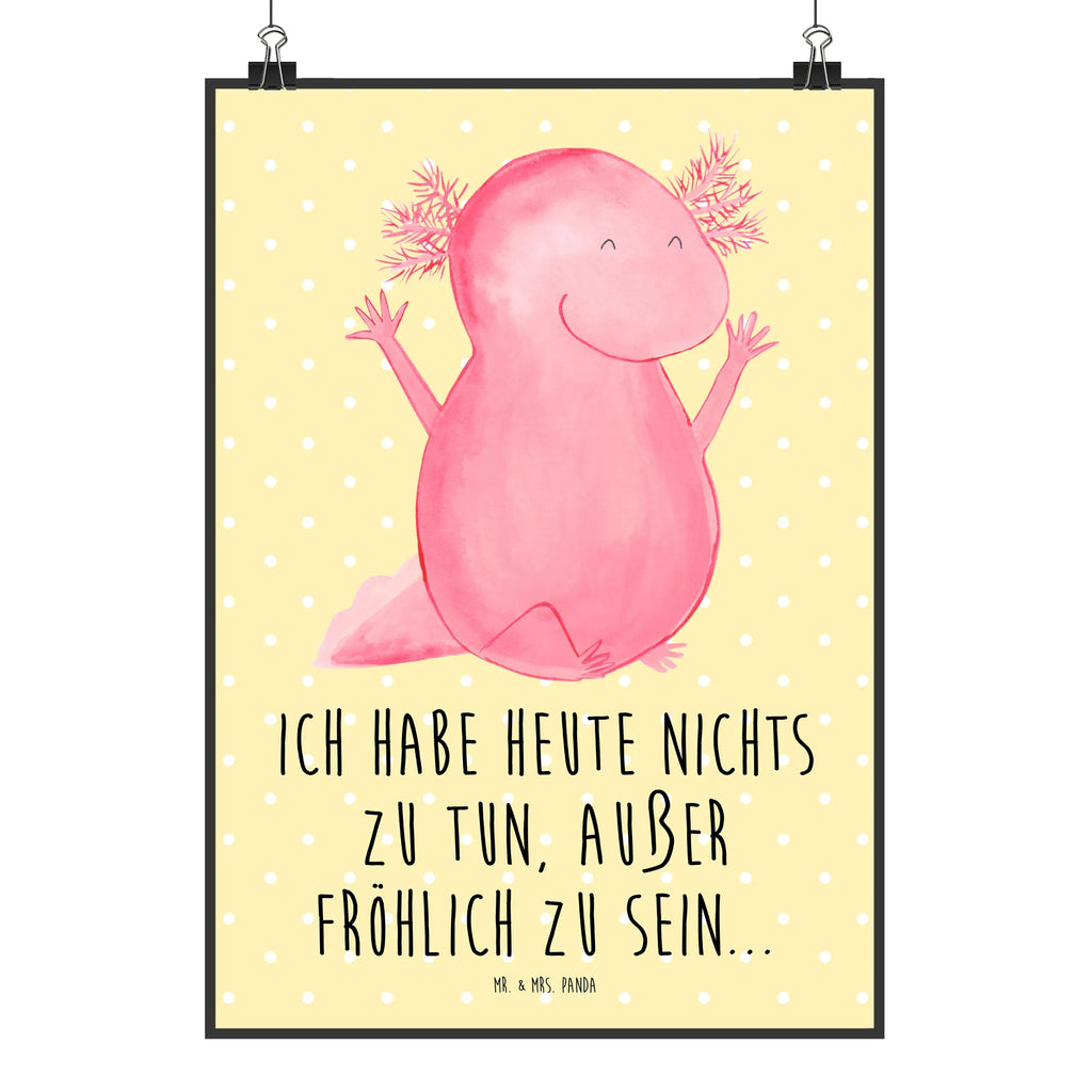 Plakat Axolotl Hurra Mr. & Mrs. Panda Poster, kunstposter, wanddeko, Wandschmuck, Wanddeko Bild, Bild für Wand, kunstdruck poster, kunst für die wand, Kunstdruck, drucke, Designposter, Posterdruck, wanddruck, Bild, grafikposter, Wandbild, Deko Bild, Poster, Wanddekoration, Plakat, wandkunst, Wandposter, Molch, Axolotl, Fröhlich, Lurch, Schwanzlurch, Zufriedenheit, Motivation, Freude, Lurche, Axolot, Spaß