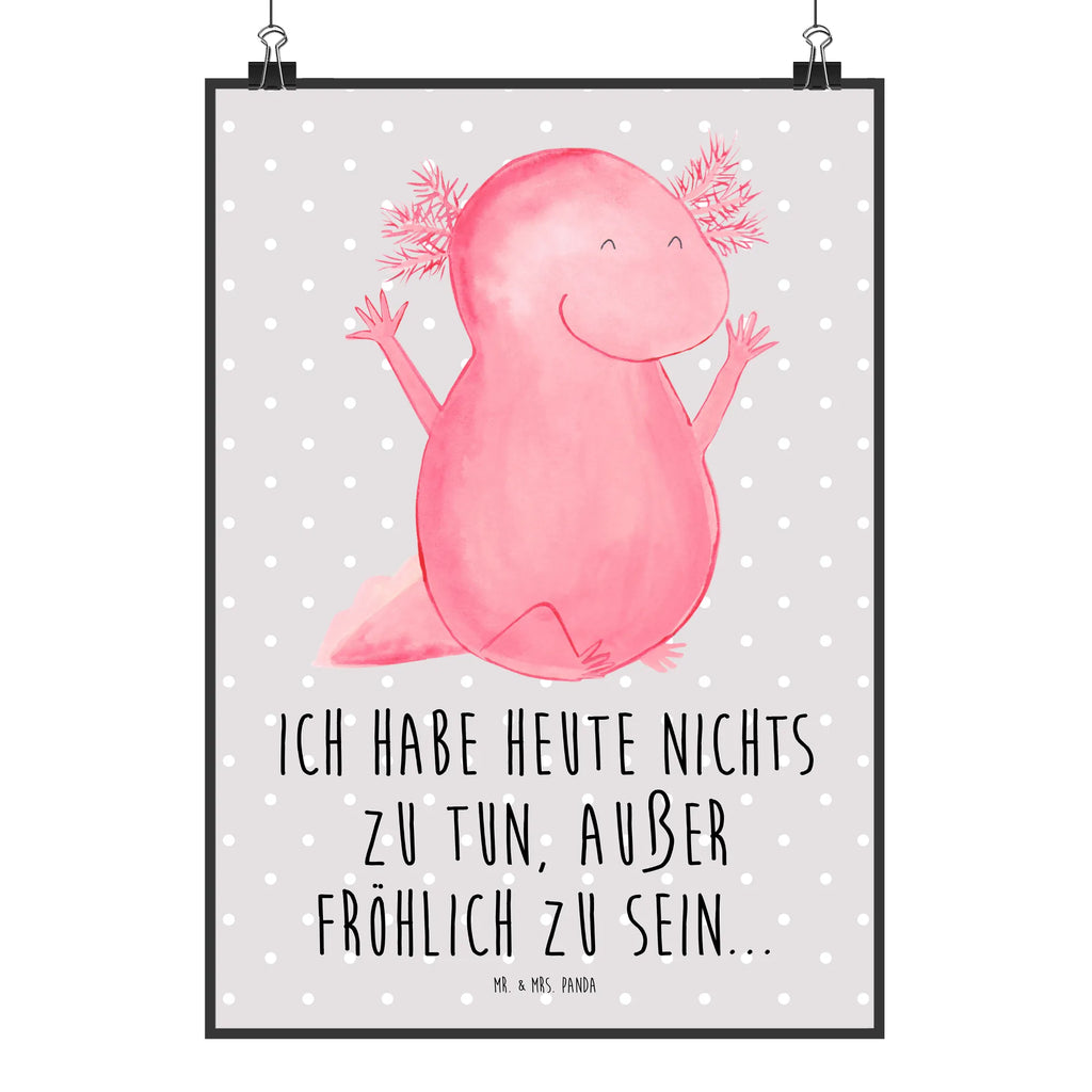 Plakat Axolotl Hurra Mr. & Mrs. Panda Poster, kunstposter, wanddeko, Wandschmuck, Wanddeko Bild, Bild für Wand, kunstdruck poster, kunst für die wand, Kunstdruck, drucke, Designposter, Posterdruck, wanddruck, Bild, grafikposter, Wandbild, Deko Bild, Poster, Wanddekoration, Plakat, wandkunst, Wandposter, Molch, Axolotl, Fröhlich, Lurch, Schwanzlurch, Zufriedenheit, Motivation, Freude, Lurche, Axolot, Spaß