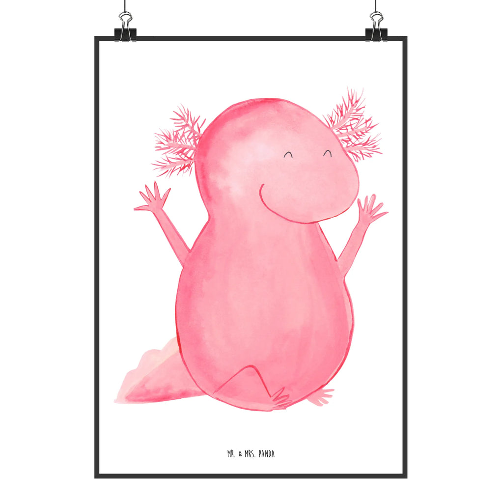 Plakat Axolotl Hurra Mr. & Mrs. Panda Poster, kunstposter, wanddeko, Wandschmuck, Wanddeko Bild, Bild für Wand, kunstdruck poster, kunst für die wand, Kunstdruck, drucke, Designposter, Posterdruck, wanddruck, Bild, grafikposter, Wandbild, Deko Bild, Poster, Wanddekoration, Plakat, wandkunst, Wandposter, Molch, Axolotl, Fröhlich, Lurch, Schwanzlurch, Zufriedenheit, Motivation, Freude, Lurche, Axolot, Spaß