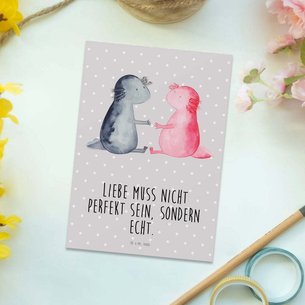 Postkarte Axolotl Liebe Grußkarte, Postkarten, Kunstkarten, Motivkarte, Designkarte, spruchkarte, Postkarte, bildkarte, kunstkarte, Fotokarte, einzelkarte, Ansichtskarte, Ansichtskarten, Molch, Axolotl, Liebe, Freund, Liebesbeweis, Ehemann, Lurche, Lurch, Jahrestag, Große Liebe, Valentinstag, Verlobter, Schwanzlurch, Axolot