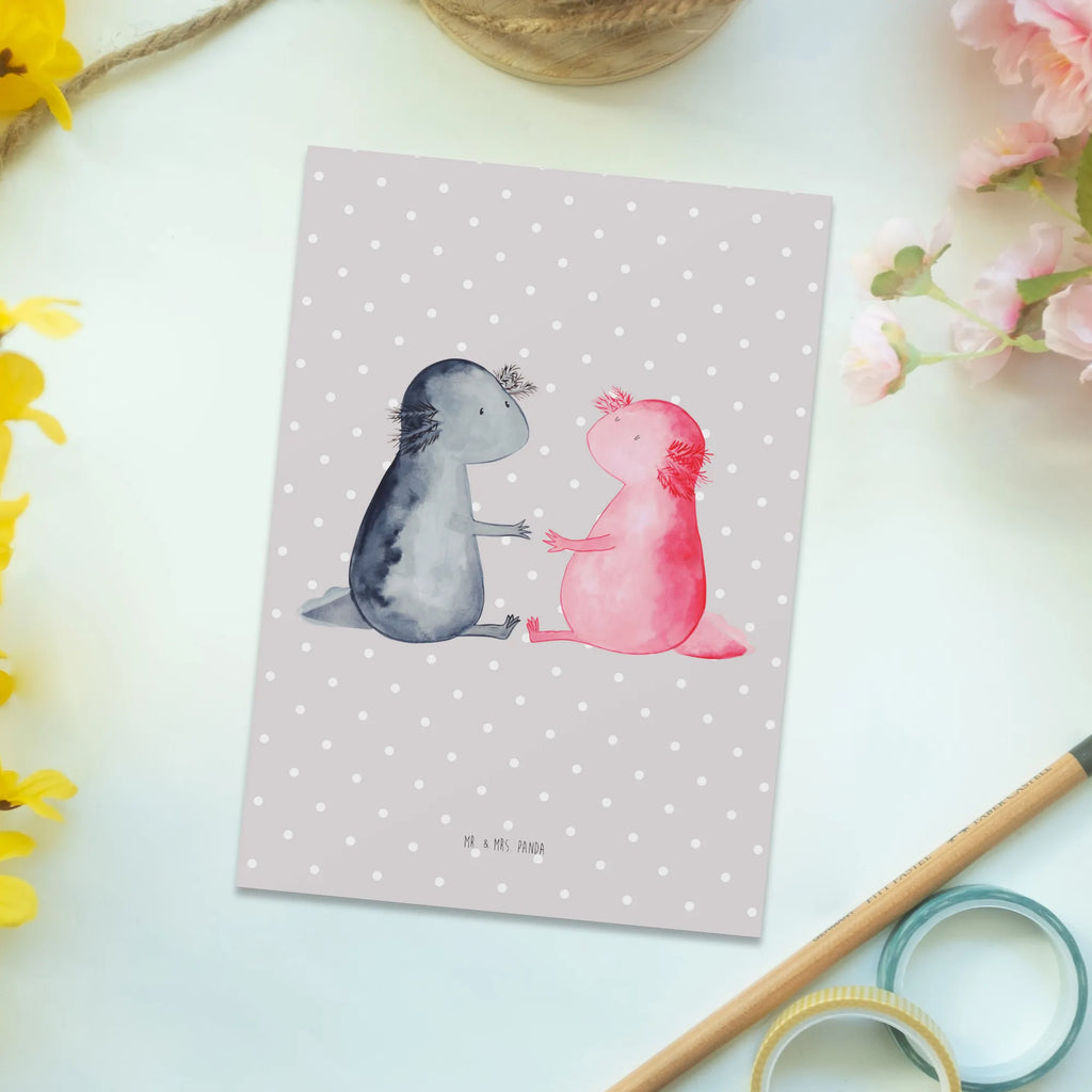 Postkarte Axolotl Liebe Grußkarte, Postkarten, Kunstkarten, Motivkarte, Designkarte, spruchkarte, Postkarte, bildkarte, kunstkarte, Fotokarte, einzelkarte, Ansichtskarte, Ansichtskarten, Molch, Axolotl, Liebe, Freund, Liebesbeweis, Ehemann, Lurche, Lurch, Jahrestag, Große Liebe, Valentinstag, Verlobter, Schwanzlurch, Axolot