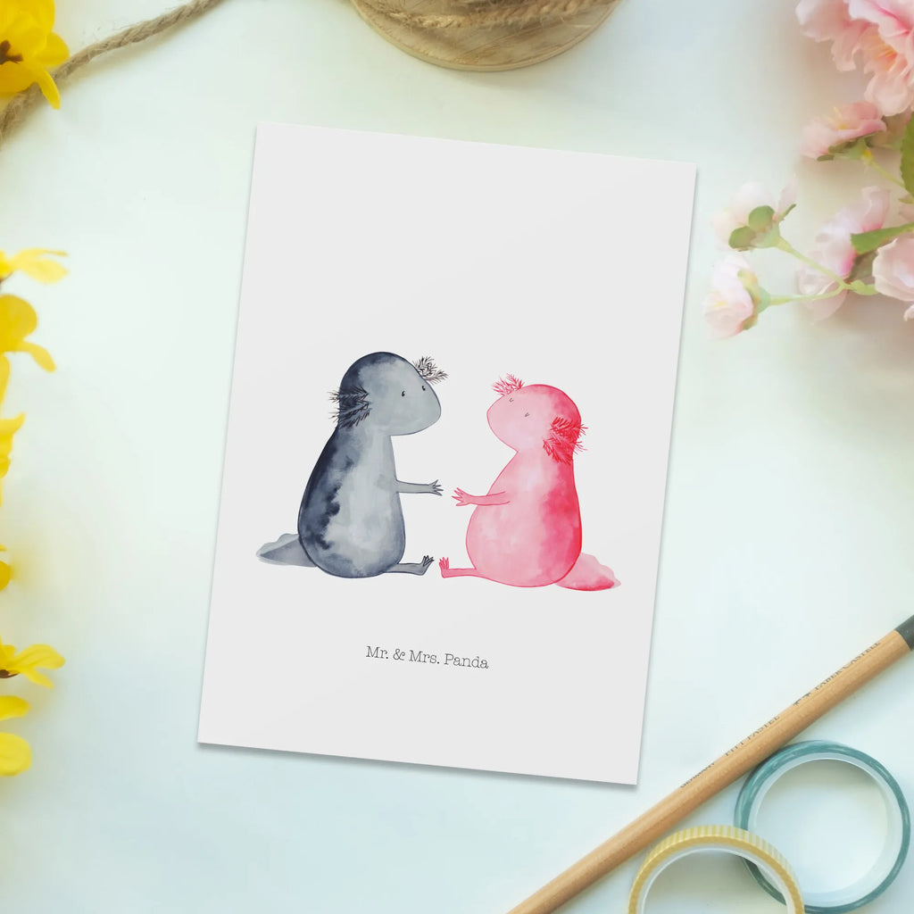 Postkarte Axolotl Liebe Grußkarte, Postkarten, Kunstkarten, Motivkarte, Designkarte, spruchkarte, Postkarte, bildkarte, kunstkarte, Fotokarte, einzelkarte, Ansichtskarte, Ansichtskarten, Molch, Axolotl, Liebe, Freund, Liebesbeweis, Ehemann, Lurche, Lurch, Jahrestag, Große Liebe, Valentinstag, Verlobter, Schwanzlurch, Axolot