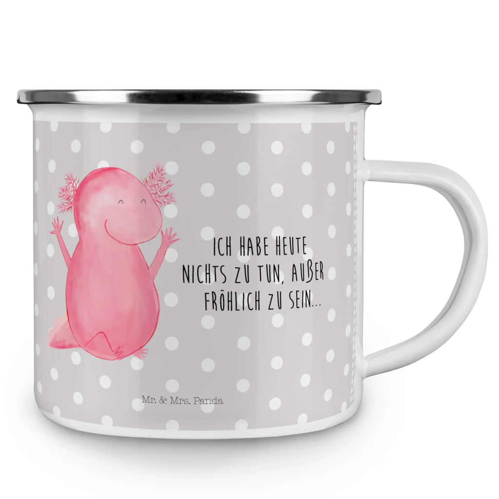 Camping Emaille Tasse Axolotl Hurra Emailletasse, emaillebecher, metallbecher, Becher, reisetasse, Tasse Emaille, Campingtasse, Kaffeebecher, Reisebecher, Pott, Trinkbecher, Emaille Becher, becher emaille, Emaille Tasse, Tasse, Metalltasse, Kaffeetasse, wanderbecher, wandertasse, Campingbecher, blechbecher, Blechtasse, Teetasse, Teebecher, Molch, Axolotl, Axolot, Freude, Schwanzlurch, Spaß, Lurch, Lurche, Motivation, Fröhlich, Zufriedenheit