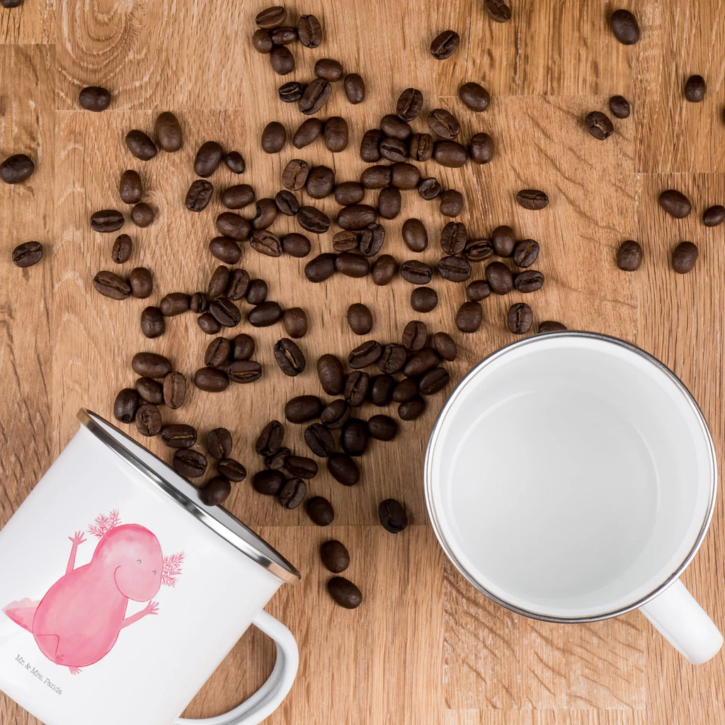 Camping Emaille Tasse Axolotl Hurra Emailletasse, emaillebecher, metallbecher, Becher, reisetasse, Tasse Emaille, Campingtasse, Kaffeebecher, Reisebecher, Pott, Trinkbecher, Emaille Becher, becher emaille, Emaille Tasse, Tasse, Metalltasse, Kaffeetasse, wanderbecher, wandertasse, Campingbecher, blechbecher, Blechtasse, Teetasse, Teebecher, Molch, Axolotl, Axolot, Freude, Schwanzlurch, Spaß, Lurch, Lurche, Motivation, Fröhlich, Zufriedenheit