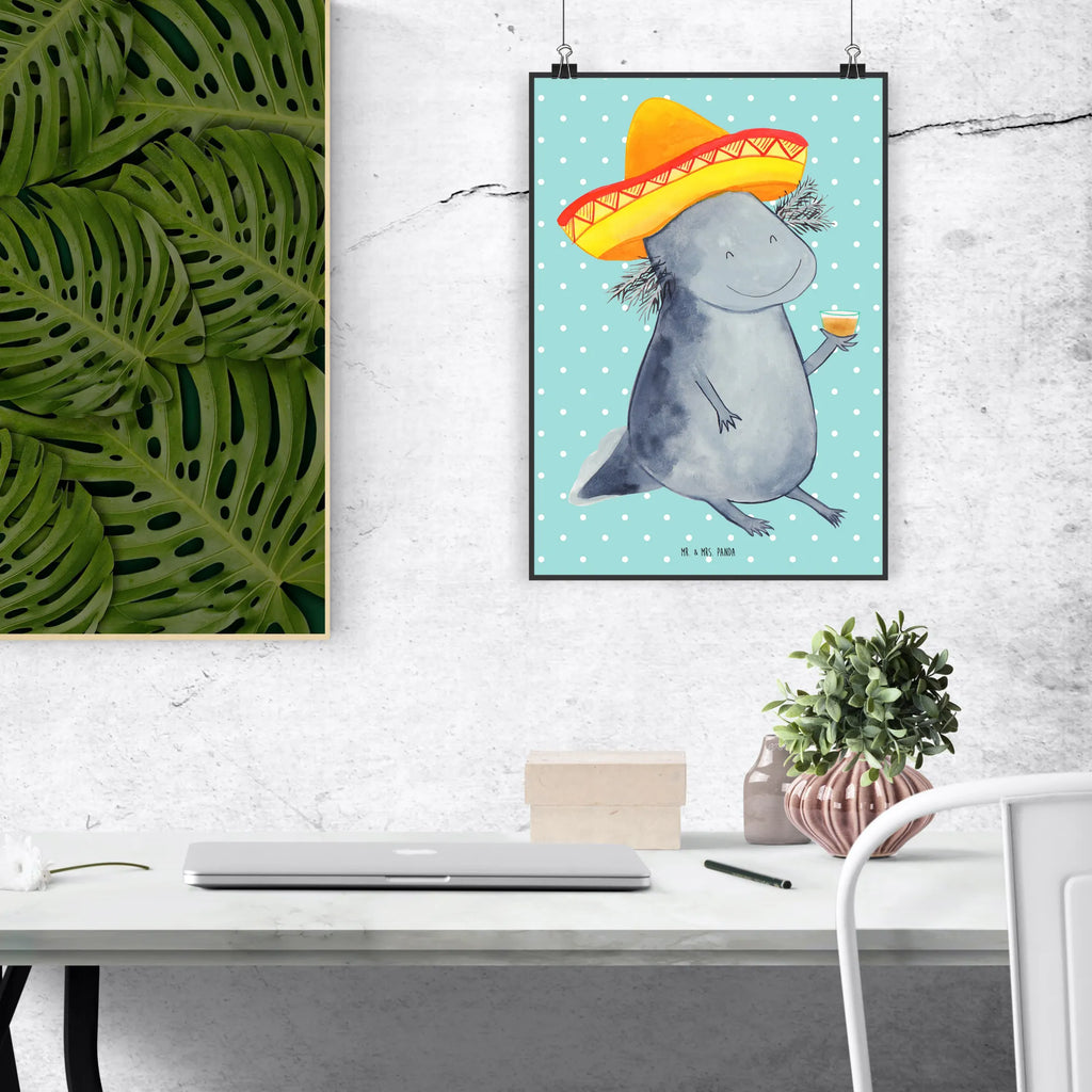 Poster axolotl tequila Mr. & Mrs. Panda Poster, Wandbild, Poster, Wanddekoration, kunst für die wand, Kunstdruck, grafikposter, Designposter, drucke, Wanddeko Bild, Deko Bild, kunstdruck poster, Bild für Wand, Posterdruck, kunstposter, Wandschmuck, Bild, Plakat, wandkunst, Wandposter, wanddeko, wanddruck, Molch, Axolotl, Feuersalamander, Motivation, Spruch, Mexiko, Lurch, Schwanzlurch, Lurche, Zitrone, Feuerdrache, Tequila, Mexico, Axolot, Sombrero