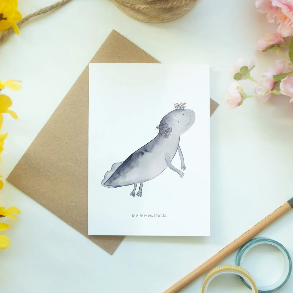 Kartka okolicznościowa ajolotl pływanie Axolotl, Molch