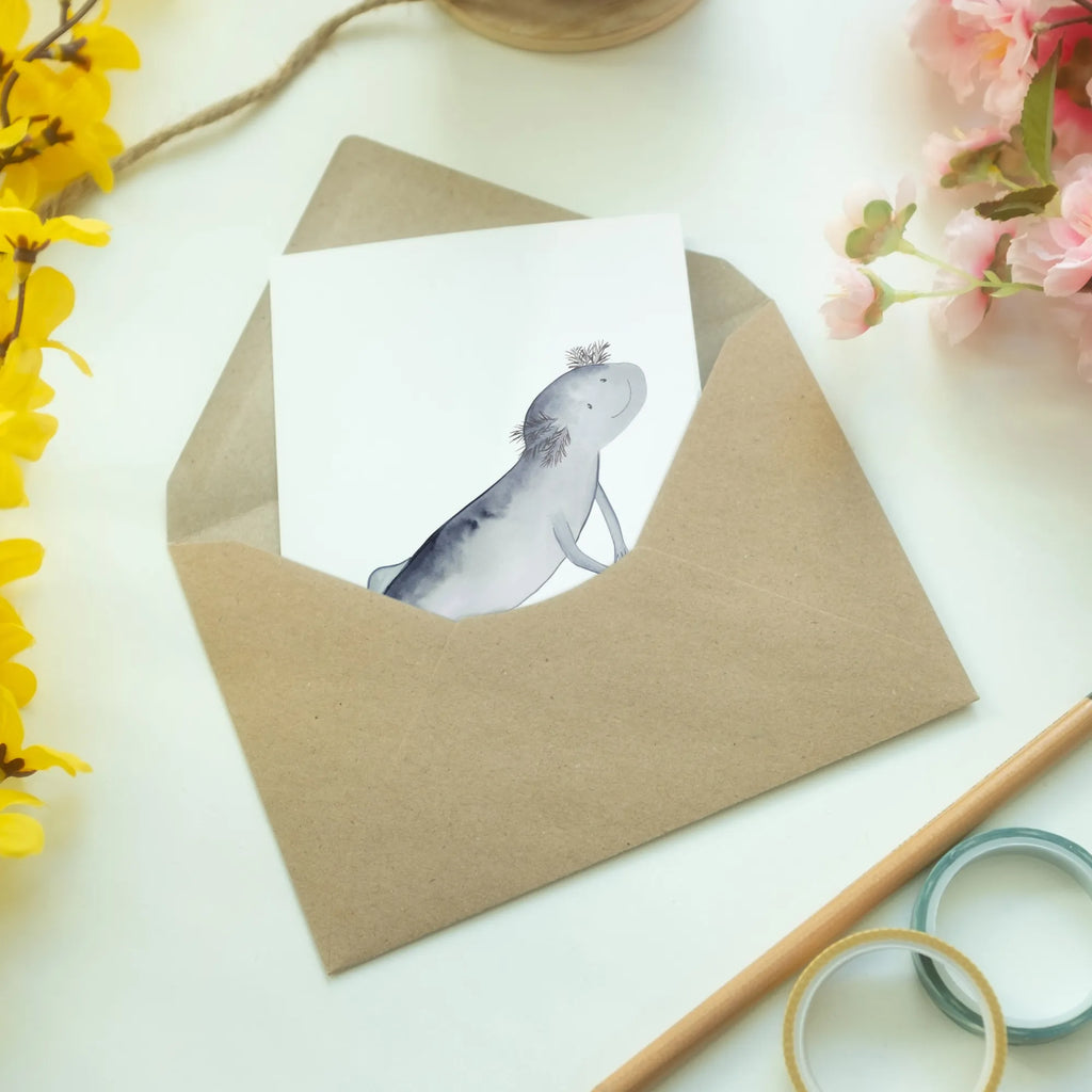 Kartka okolicznościowa ajolotl pływanie Axolotl, Molch