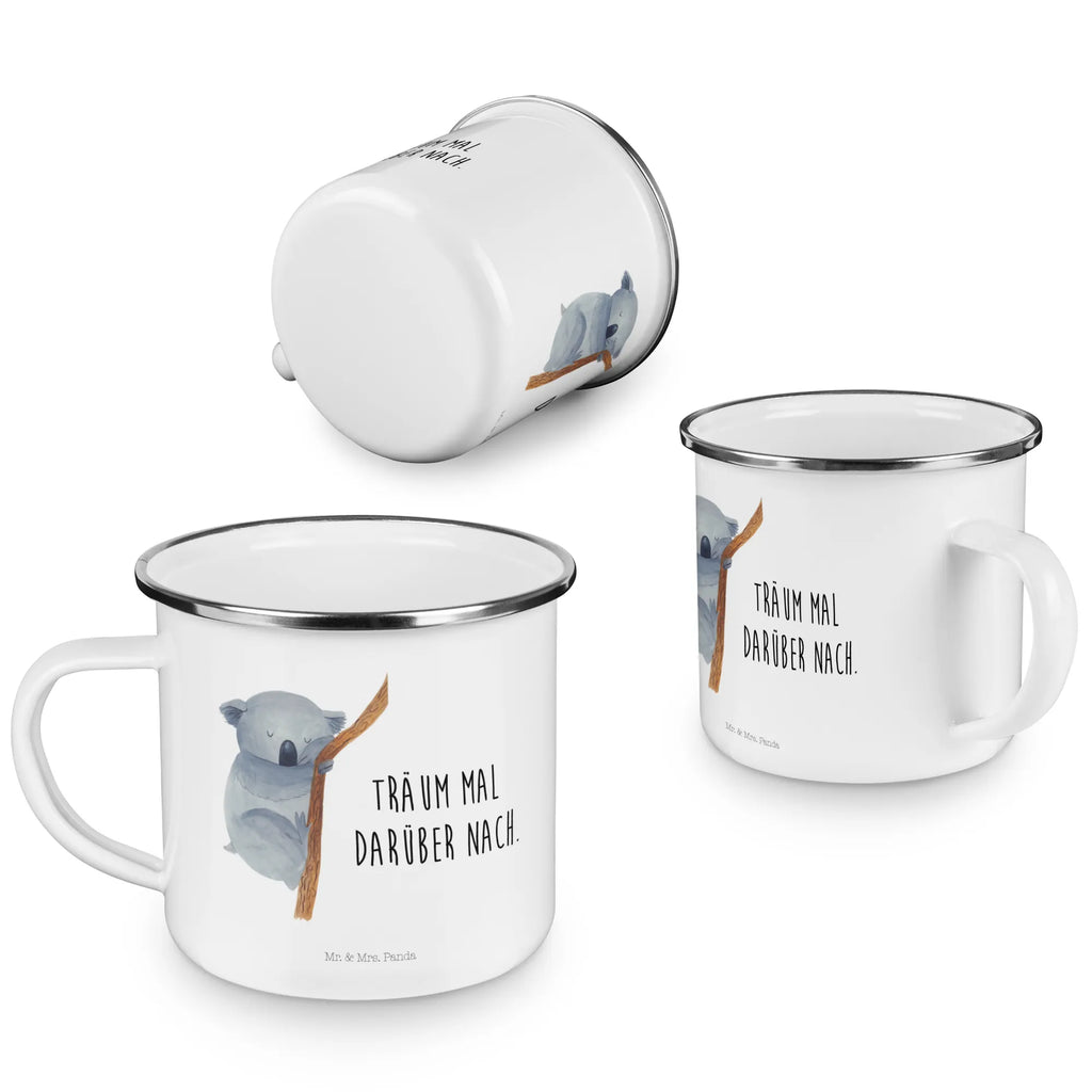 Kempingowy kubek emaliowany Koala metallbecher, blechbecher, Metalltasse, Teetasse, Emailletasse, wandertasse, Kaffeetasse, Campingtasse, Kaffeebecher, Trinkbecher, wanderbecher, Blechtasse, becher emaille, emaillebecher, Tasse, Becher, Reisebecher, Campingbecher, Pott, Emaille Becher, Emaille Tasse, Tasse Emaille, Teebecher, reisetasse, Tiere, Tiermotive, Gute Laune, Lustige Sprüche, Traum, Schlafzimmer, Koalabär, Traumland, Träumen, Koala, Bär, schlafen