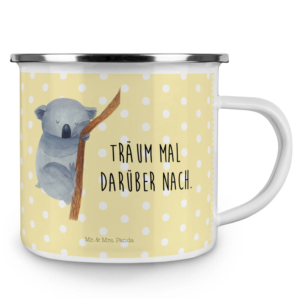 Kempingowy kubek emaliowany Koala metallbecher, blechbecher, Metalltasse, Teetasse, Emailletasse, wandertasse, Kaffeetasse, Campingtasse, Kaffeebecher, Trinkbecher, wanderbecher, Blechtasse, becher emaille, emaillebecher, Tasse, Becher, Reisebecher, Campingbecher, Pott, Emaille Becher, Emaille Tasse, Tasse Emaille, Teebecher, reisetasse, Tiere, Tiermotive, Gute Laune, Lustige Sprüche, Traum, Schlafzimmer, Koalabär, Traumland, Träumen, Koala, Bär, schlafen