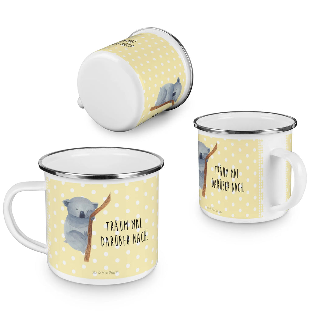 Kempingowy kubek emaliowany Koala metallbecher, blechbecher, Metalltasse, Teetasse, Emailletasse, wandertasse, Kaffeetasse, Campingtasse, Kaffeebecher, Trinkbecher, wanderbecher, Blechtasse, becher emaille, emaillebecher, Tasse, Becher, Reisebecher, Campingbecher, Pott, Emaille Becher, Emaille Tasse, Tasse Emaille, Teebecher, reisetasse, Tiere, Tiermotive, Gute Laune, Lustige Sprüche, Traum, Schlafzimmer, Koalabär, Traumland, Träumen, Koala, Bär, schlafen