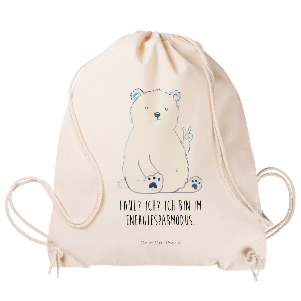 Drawstring bag Icebear Lazy hipster, sports bag, gym bag, jute bag, bag, carrier bag, bear, teddy, teddy bear, cuddly toy, work, relaxing, Polar bear, office, home office, office job, lazy, workplace, North Pole