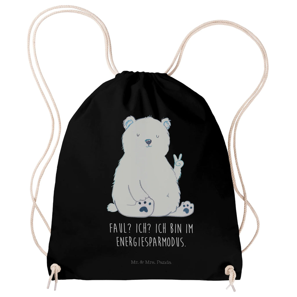 Drawstring bag Icebear Lazy hipster, sports bag, gym bag, jute bag, bag, carrier bag, bear, teddy, teddy bear, cuddly toy, work, relaxing, Polar bear, office, home office, office job, lazy, workplace, North Pole