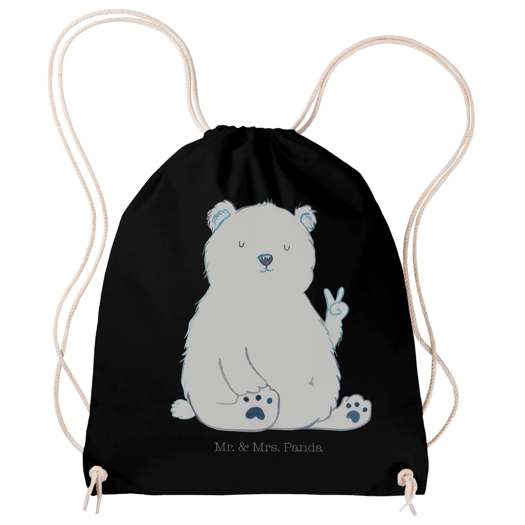 Drawstring bag Icebear Lazy hipster, sports bag, gym bag, jute bag, bag, carrier bag, bear, teddy, teddy bear, cuddly toy, work, relaxing, Polar bear, office, home office, office job, lazy, workplace, North Pole