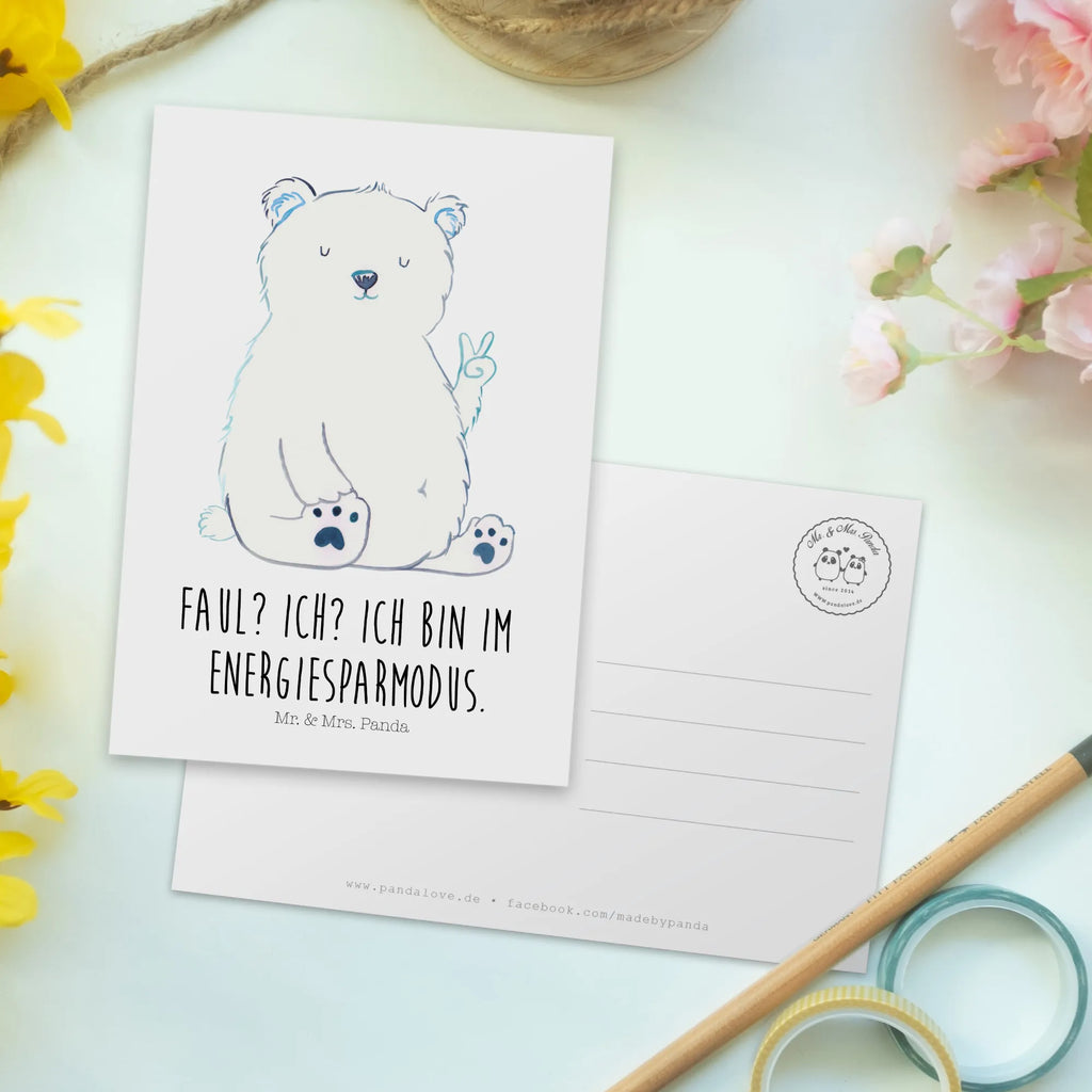 Postcard Icebear Lazy gift card, invitation card, gift, card, paper, letter, Postcard, invitation, postcards, bear, teddy, teddy bear, cuddly toy, lazy, work, relaxing, office job, home office, workplace, Polar bear, office, North Pole