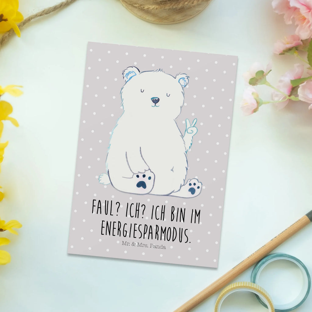 Postcard Icebear Lazy gift card, invitation card, gift, card, paper, letter, Postcard, invitation, postcards, bear, teddy, teddy bear, cuddly toy, lazy, work, relaxing, office job, home office, workplace, Polar bear, office, North Pole