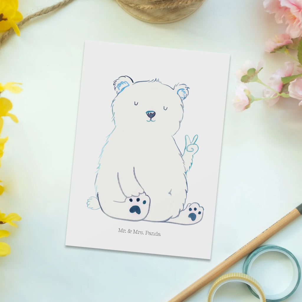 Postcard Icebear Lazy gift card, invitation card, gift, card, paper, letter, Postcard, invitation, postcards, bear, teddy, teddy bear, cuddly toy, lazy, work, relaxing, office job, home office, workplace, Polar bear, office, North Pole