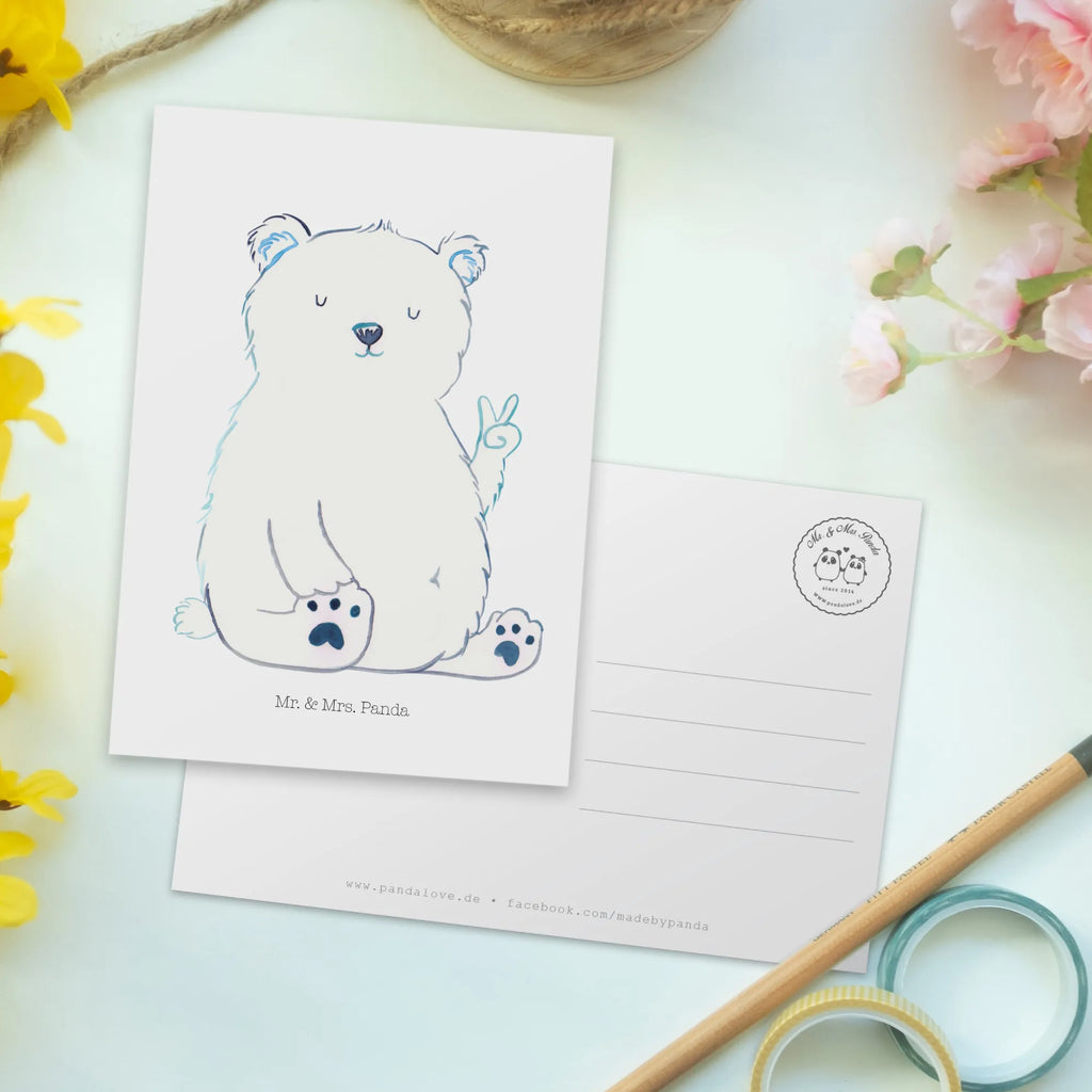 Postcard Icebear Lazy gift card, invitation card, gift, card, paper, letter, Postcard, invitation, postcards, bear, teddy, teddy bear, cuddly toy, lazy, work, relaxing, office job, home office, workplace, Polar bear, office, North Pole