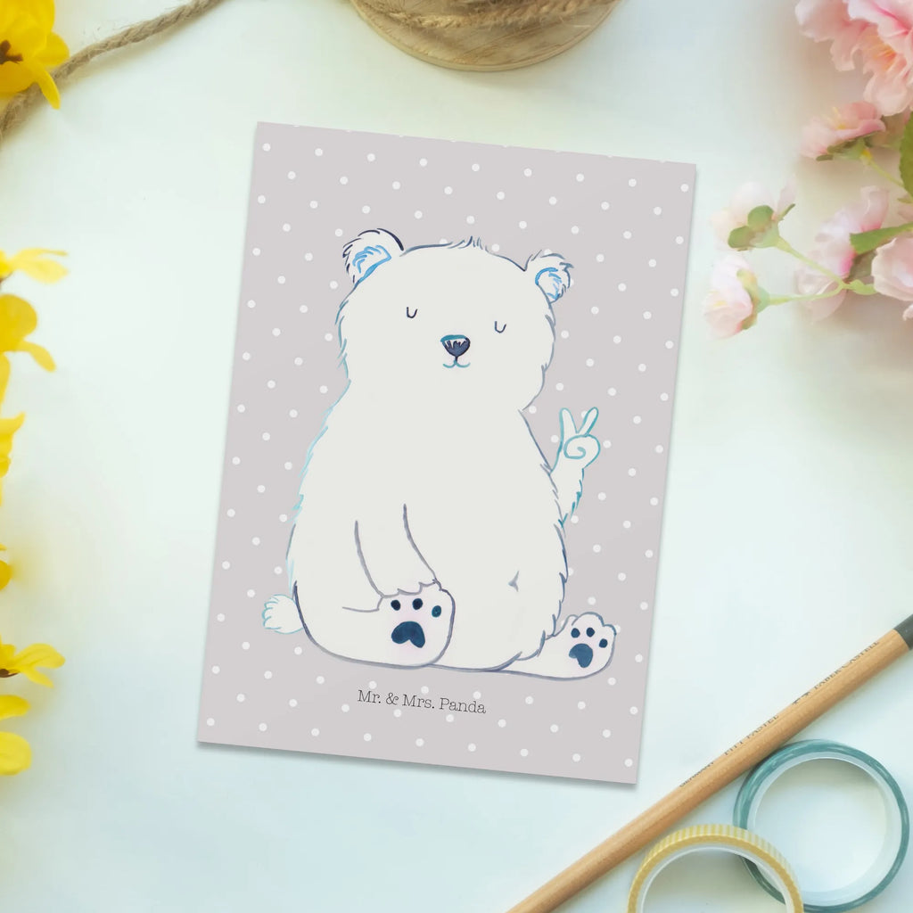 Postcard Icebear Lazy gift card, invitation card, gift, card, paper, letter, Postcard, invitation, postcards, bear, teddy, teddy bear, cuddly toy, lazy, work, relaxing, office job, home office, workplace, Polar bear, office, North Pole
