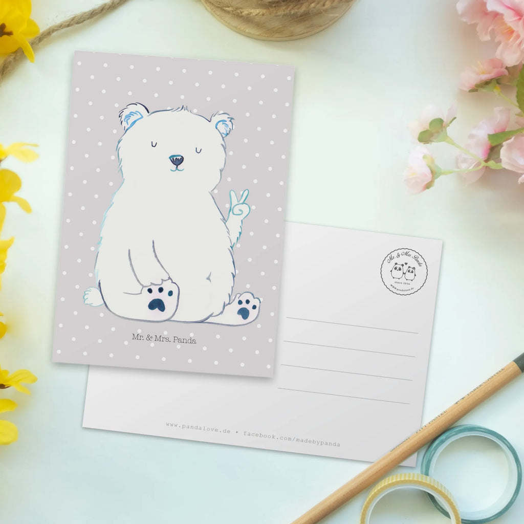 Postcard Icebear Lazy gift card, invitation card, gift, card, paper, letter, Postcard, invitation, postcards, bear, teddy, teddy bear, cuddly toy, lazy, work, relaxing, office job, home office, workplace, Polar bear, office, North Pole