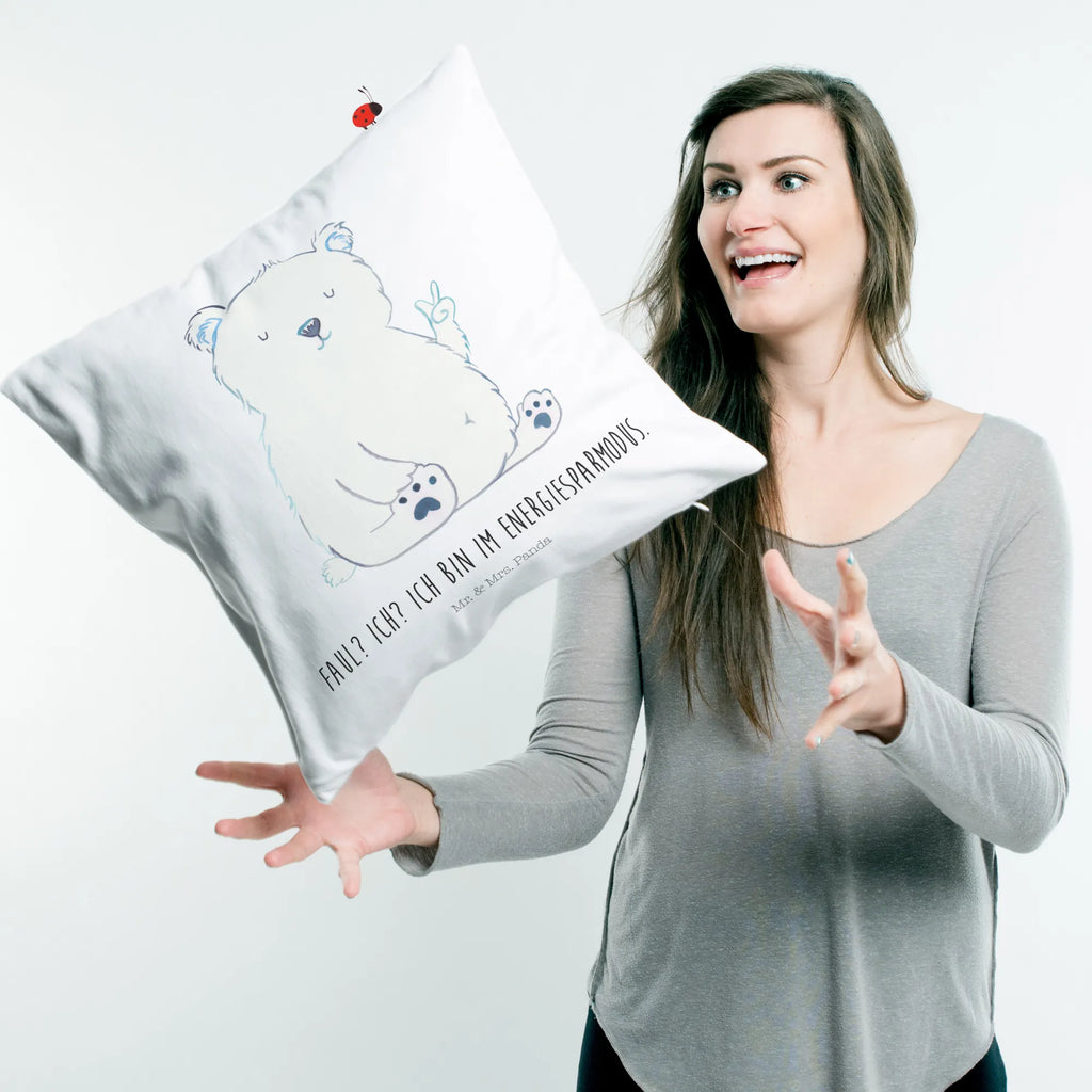 Cushion Icebear Lazy bedroom, couch, Pillow, cushion, 40 x 40, settee, bed, 40x40, pad, pillow case, soft, fluffy, pillows, sofa, bear, teddy, teddy bear, cuddly toy, office job, relaxing, work, Polar bear, workplace, office, lazy, North Pole, home office