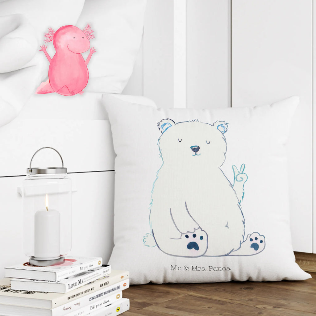 Cushion Icebear Lazy bedroom, couch, Pillow, cushion, 40 x 40, settee, bed, 40x40, pad, pillow case, soft, fluffy, pillows, sofa, bear, teddy, teddy bear, cuddly toy, office job, relaxing, work, Polar bear, workplace, office, lazy, North Pole, home office