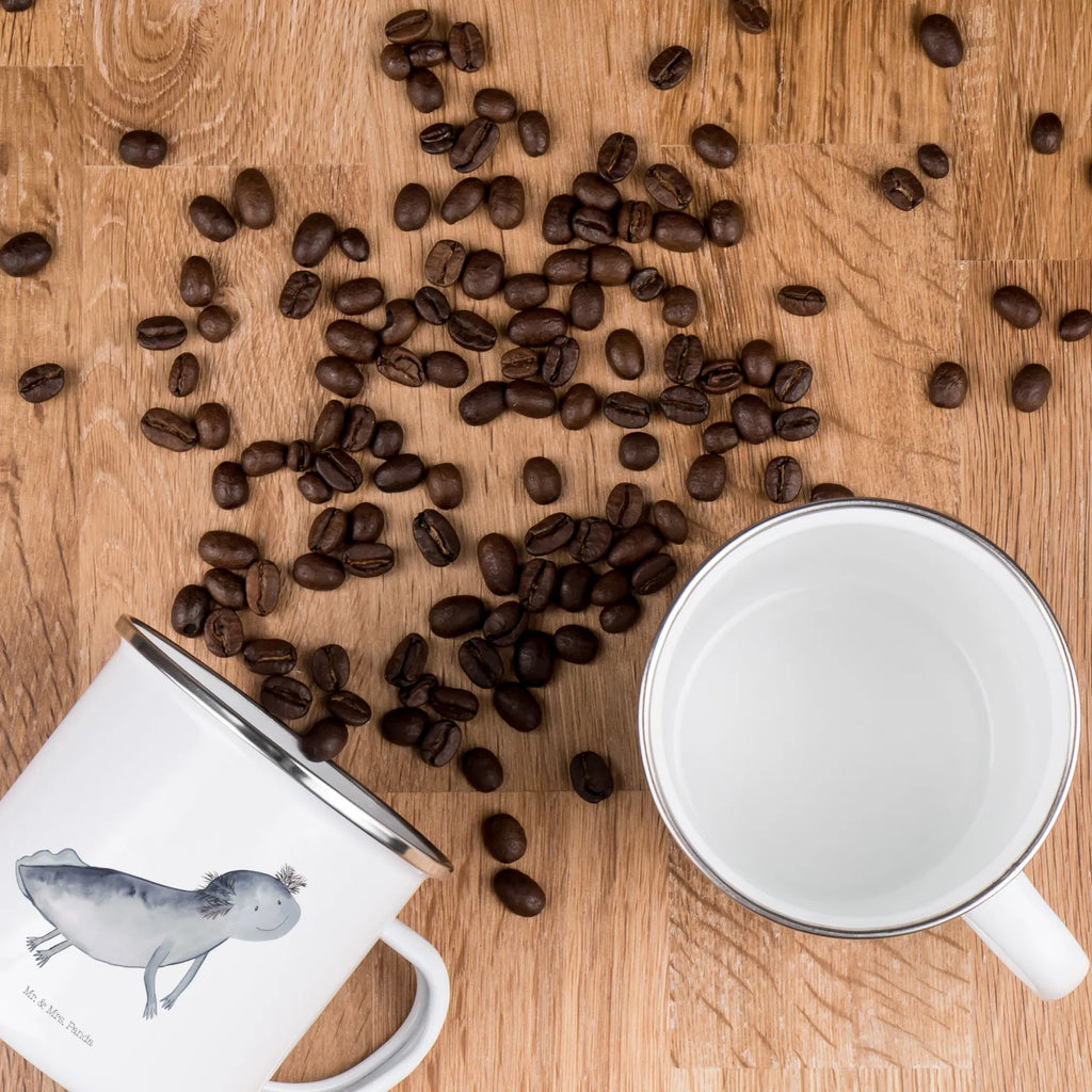 Enamel camping mug axolotl To swim enamel camping cup, steel mug for camping, enamel drinking mug, tin coffee cup, bushcraft mug, adventure mug, camping mug, lightweight camping mug, outdoor cup, enamel mug, stainless steel drinking cup, metal cup, campfire mug, backpacking mug, travel mug, camping metal cup, camper mug, metal camping mug, hiking mug, camp coffee mug, Axolotl, Axelotl, marine animals, Mexican walking fish, salamander, axolot, solutions, tail, problem, amphibians, problems, motivation