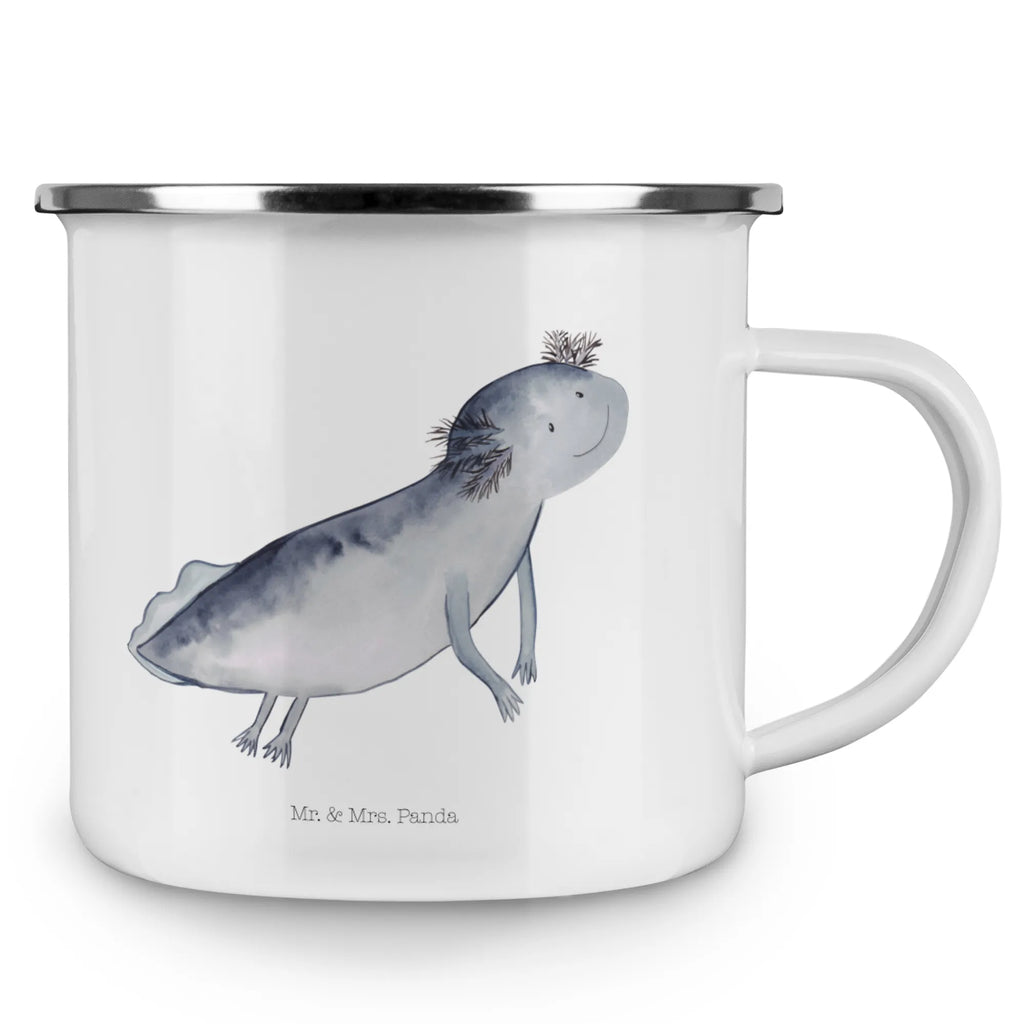 Enamel camping mug axolotl To swim enamel camping cup, steel mug for camping, enamel drinking mug, tin coffee cup, bushcraft mug, adventure mug, camping mug, lightweight camping mug, outdoor cup, enamel mug, stainless steel drinking cup, metal cup, campfire mug, backpacking mug, travel mug, camping metal cup, camper mug, metal camping mug, hiking mug, camp coffee mug, Axolotl, Axelotl, marine animals, Mexican walking fish, salamander, axolot, solutions, tail, problem, amphibians, problems, motivation