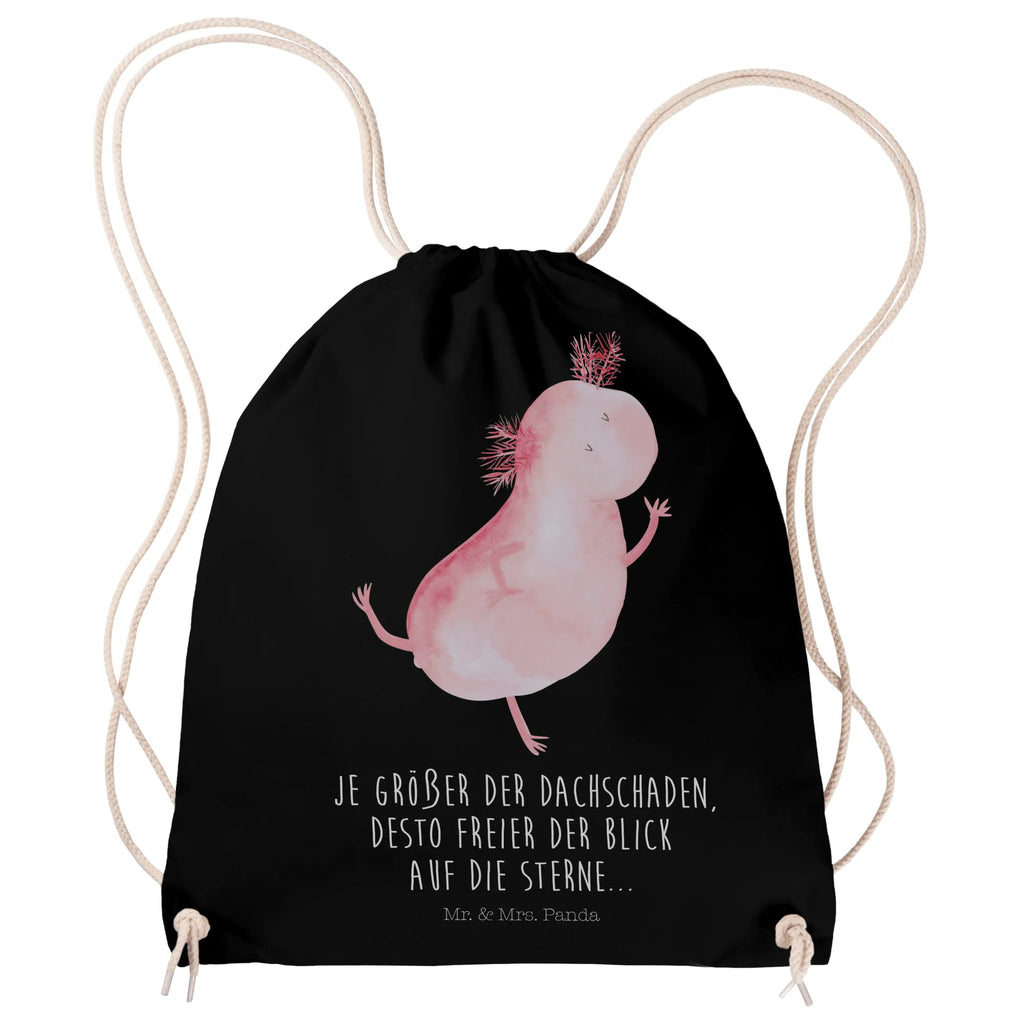 Drawstring bag axolotl Dance jute bag, gym bag, sports bag, bag, hipster, carrier bag, Axolotl, Axelotl, marine animals, Mexican walking fish, salamander, stars, roof damage, crazy, axolot, amphibians, girlfriend, tailfish, best friend