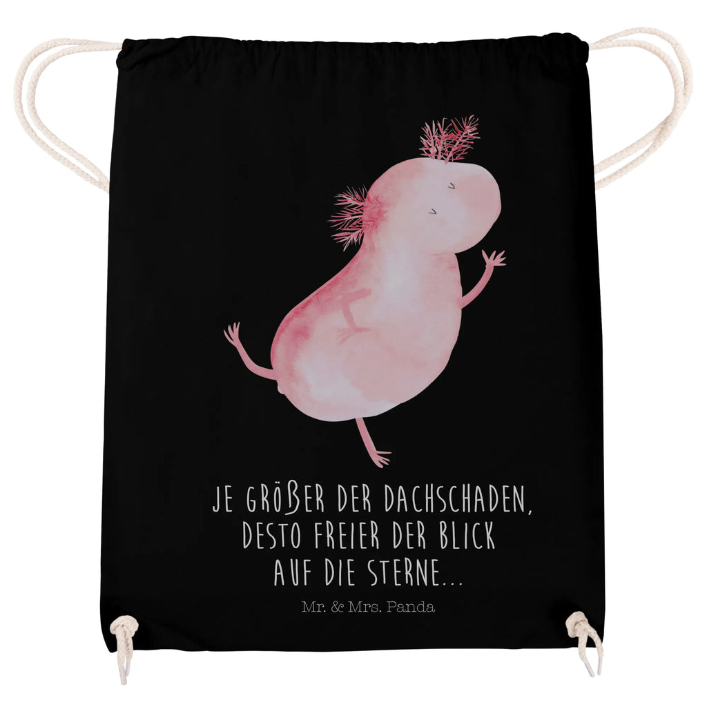 Drawstring bag axolotl Dance jute bag, gym bag, sports bag, bag, hipster, carrier bag, Axolotl, Axelotl, marine animals, Mexican walking fish, salamander, stars, roof damage, crazy, axolot, amphibians, girlfriend, tailfish, best friend